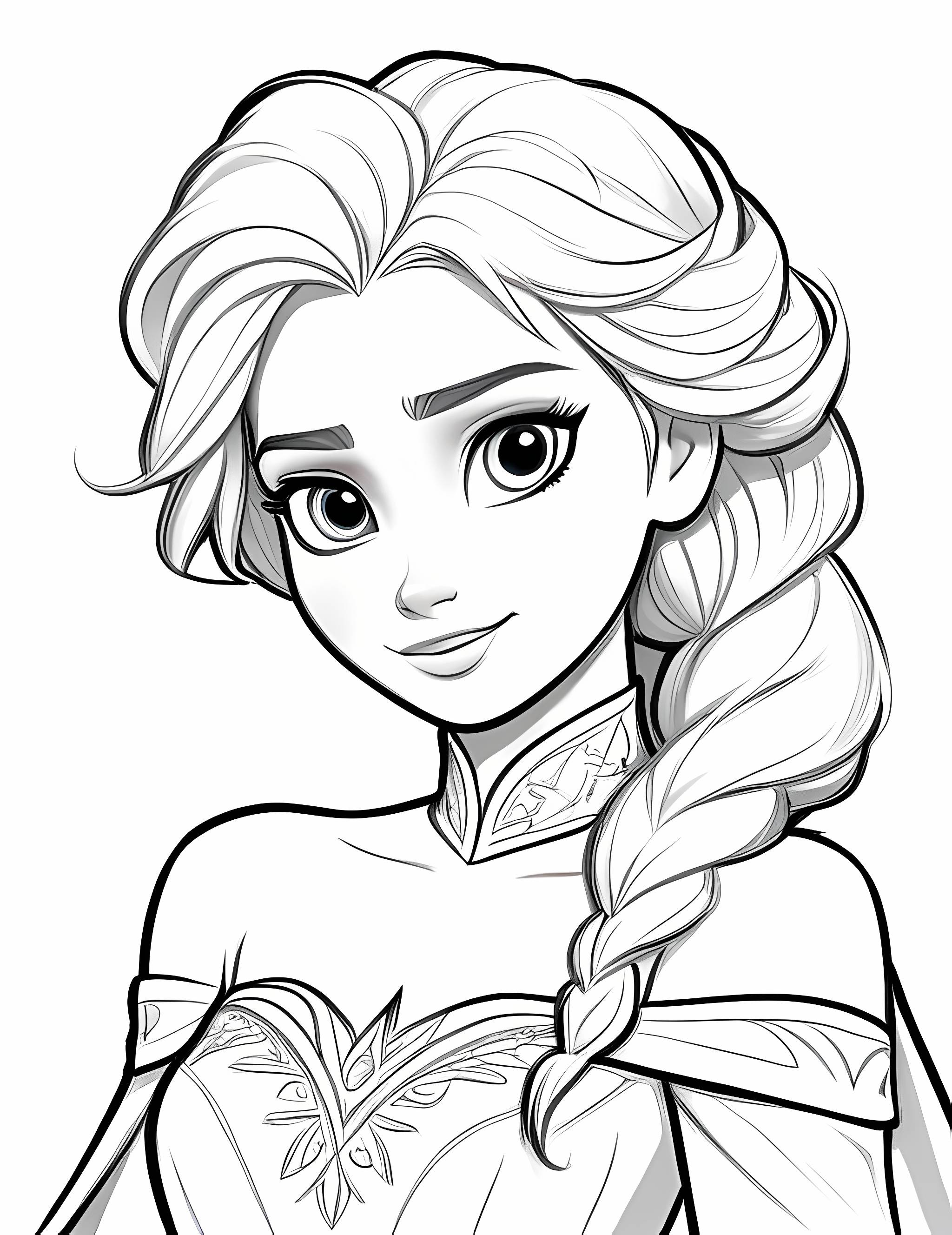 Распечатать раскраски холодное сердце эльза