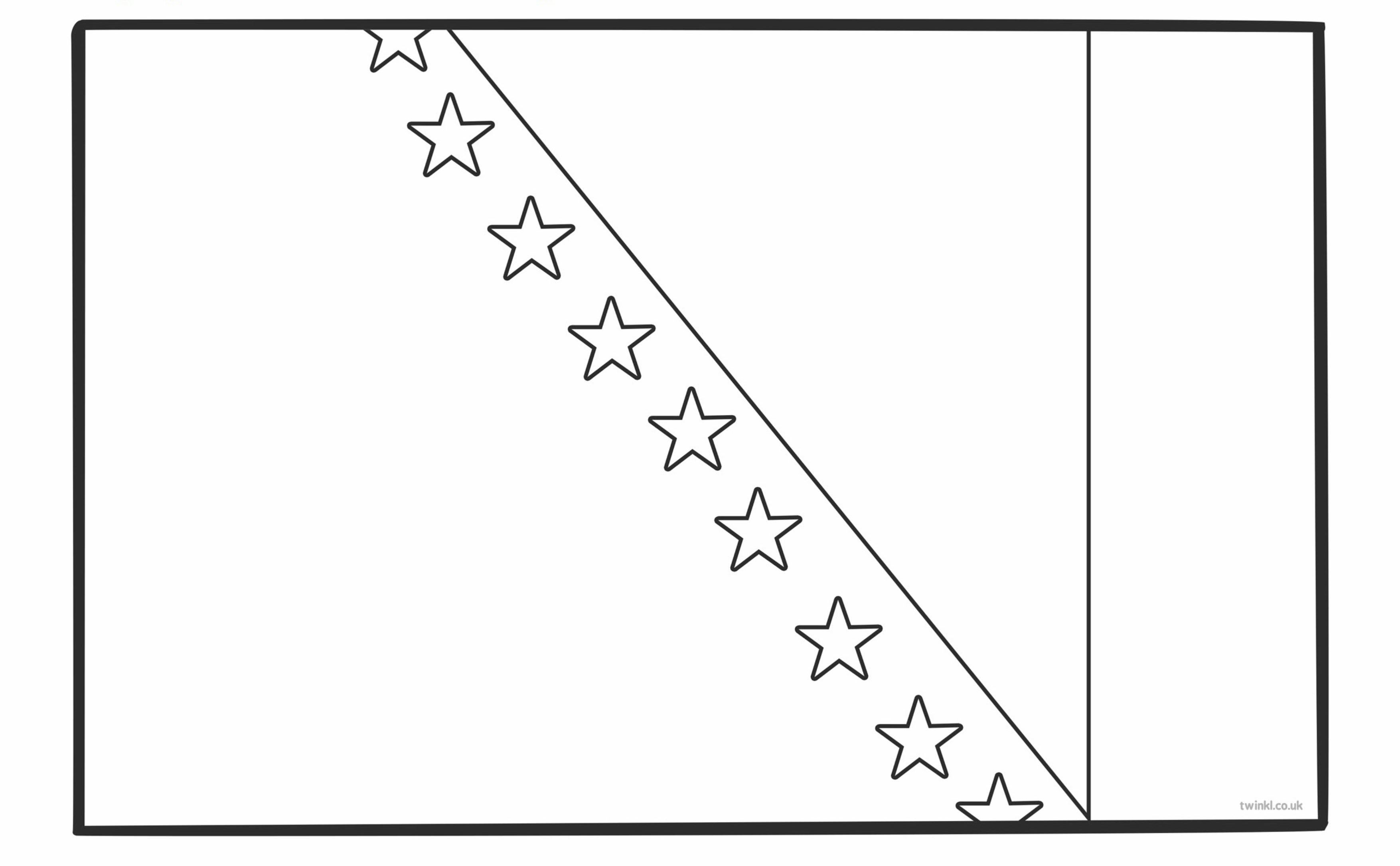 Раскраска Флаг Боснии и Герцеговины