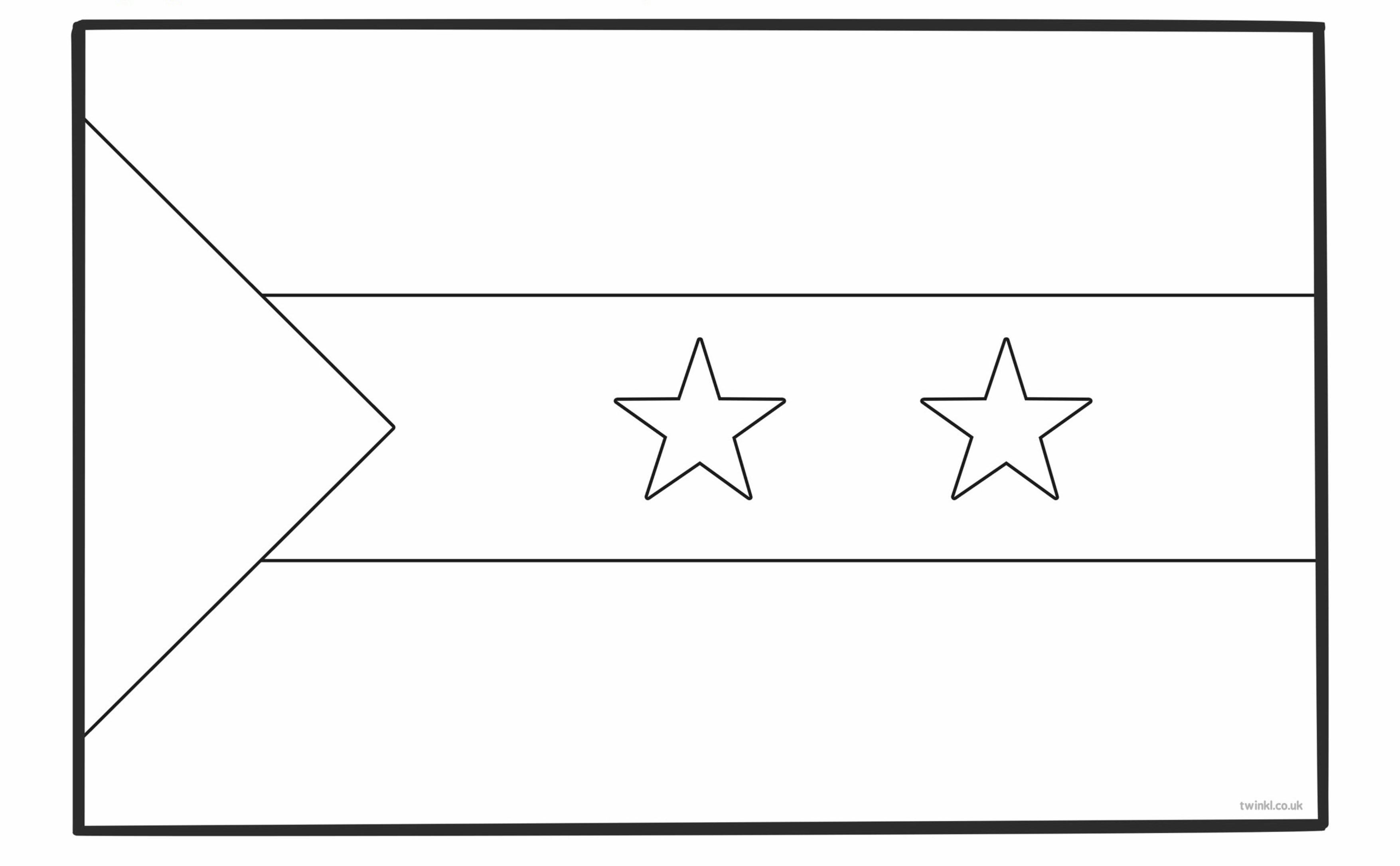 Раскраска Флаг Демократической Республики Сан-Томе и Принсипи