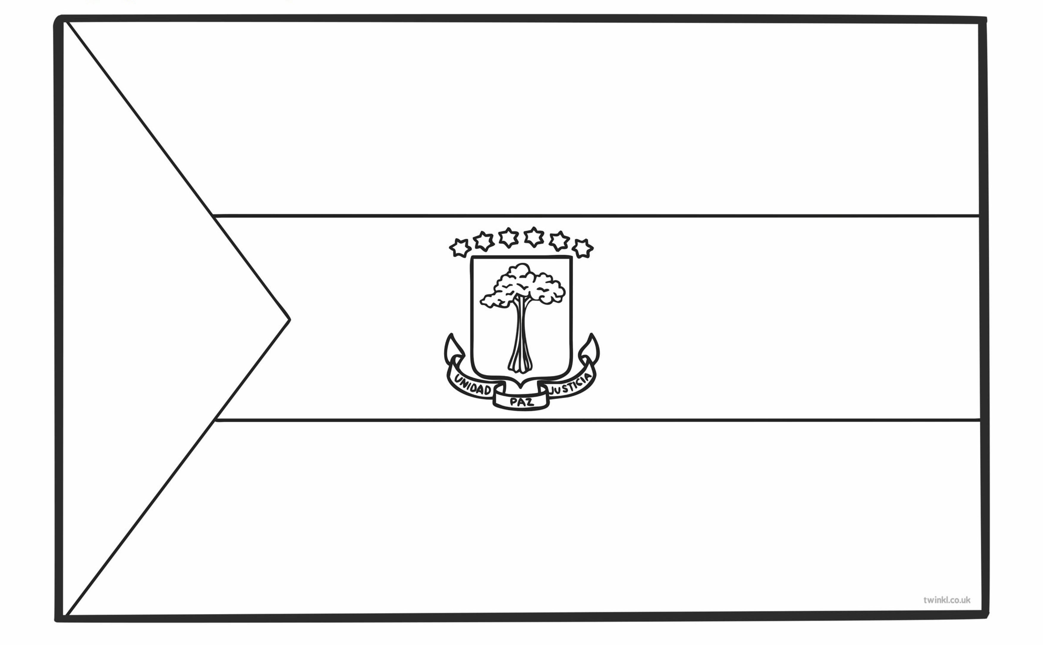 Раскраска Флаг Экваториальной Гвинеи