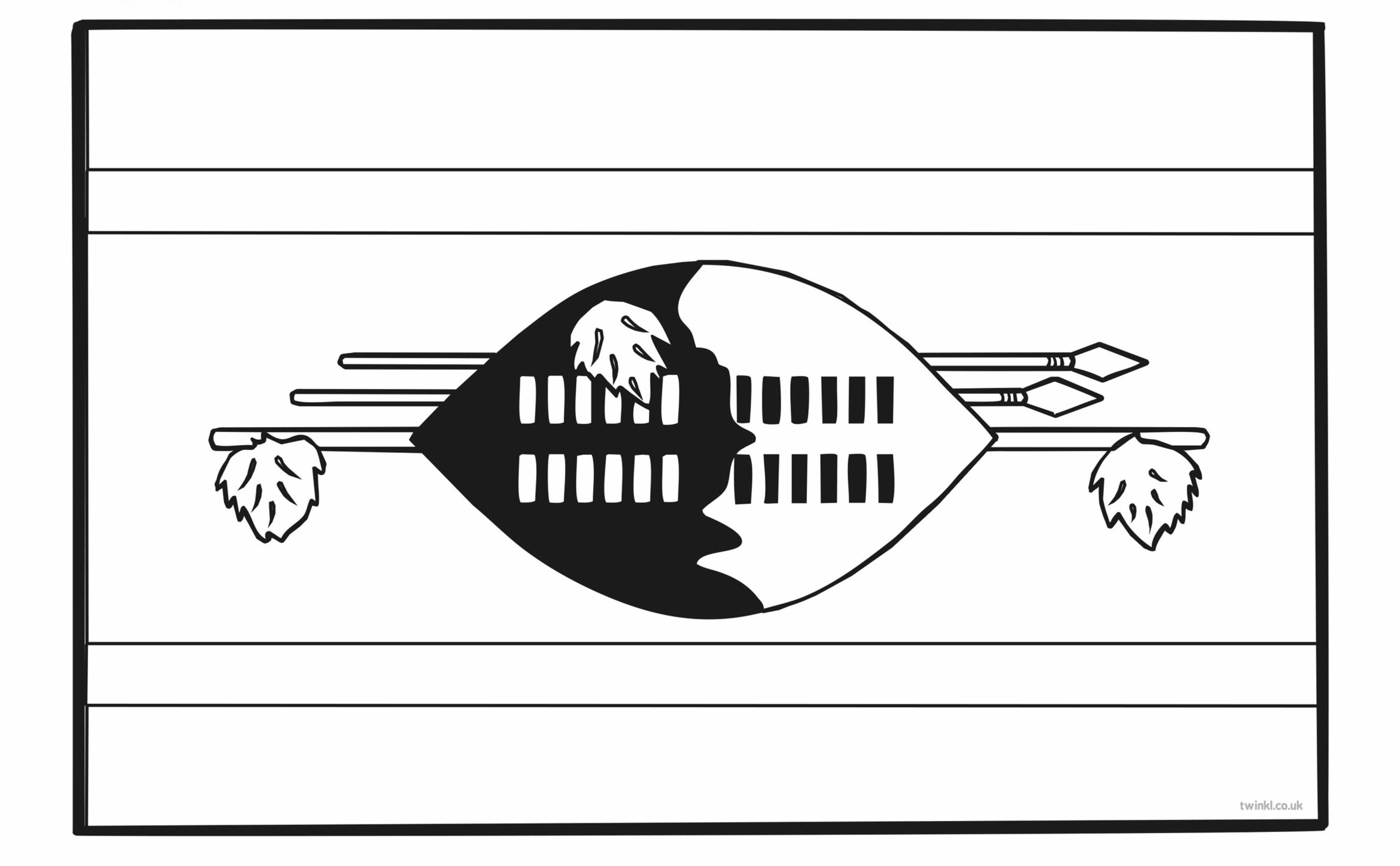 Раскраска Флаг Эсватини
