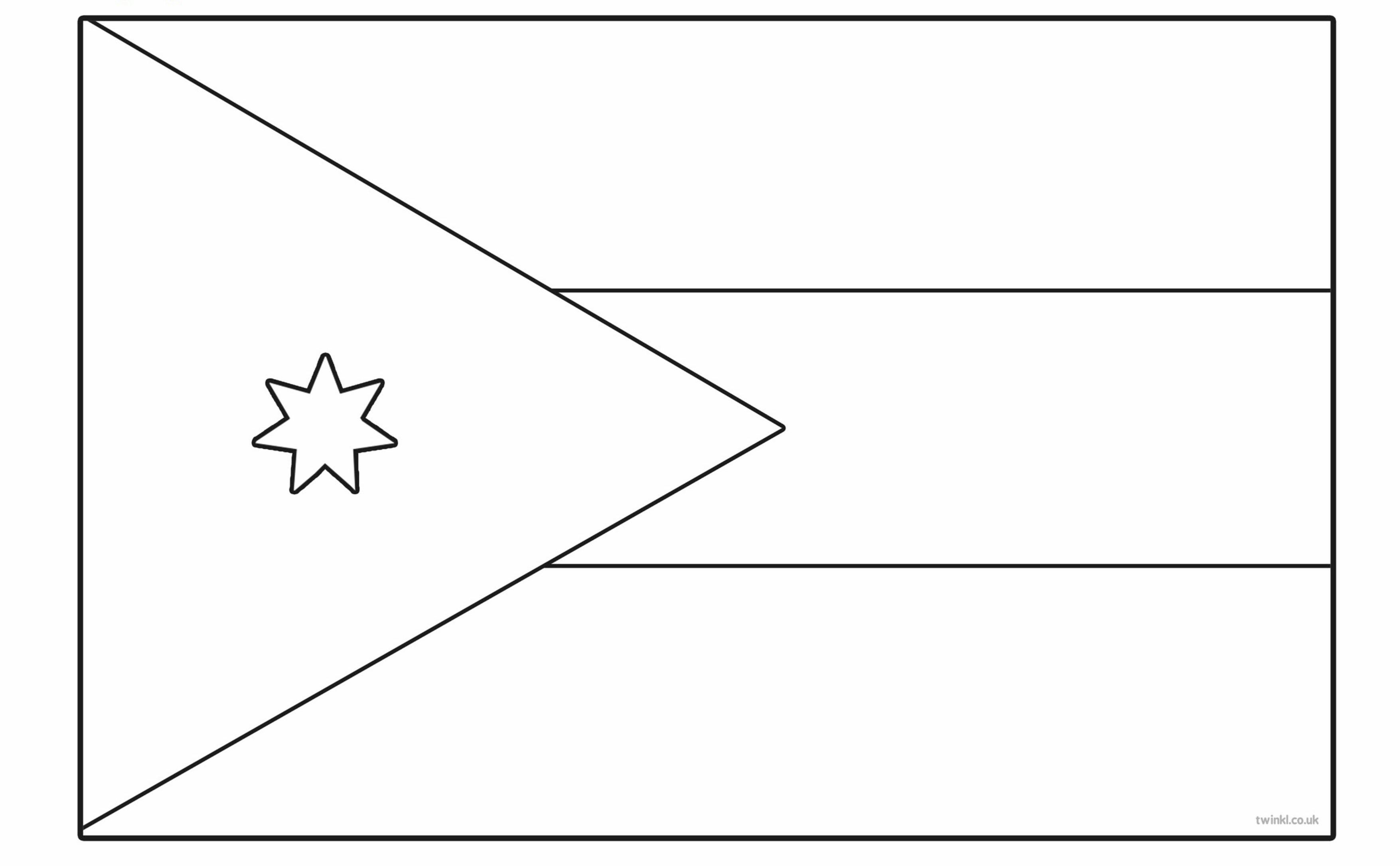 Раскраска Флаг Иордании