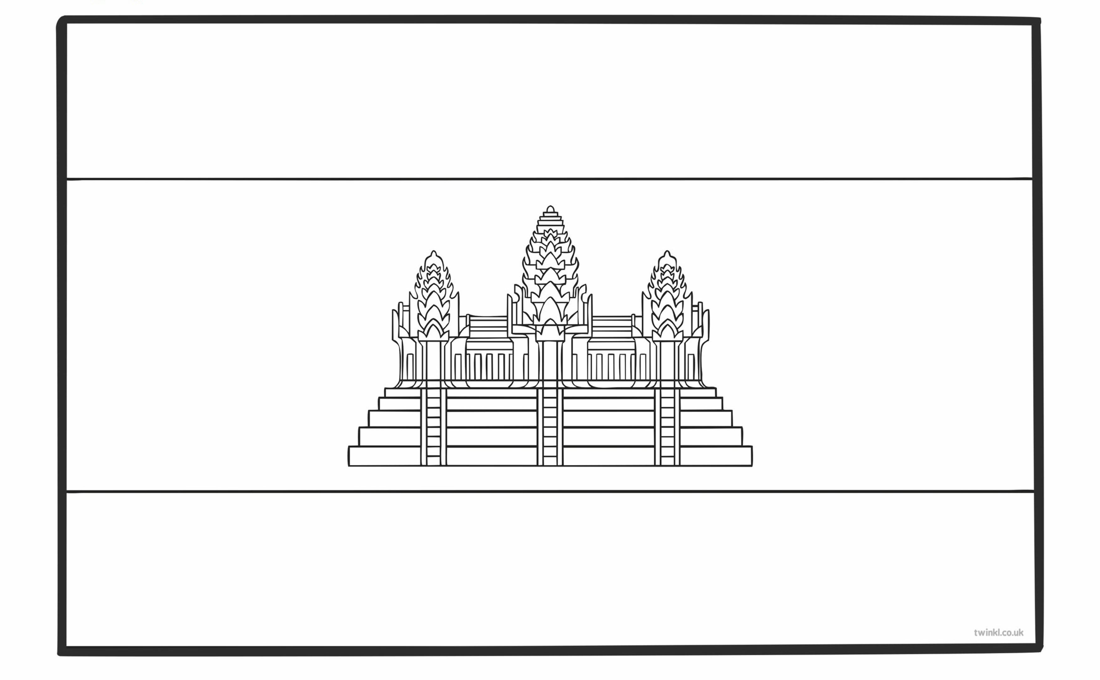Раскраска Флаг Камбоджи