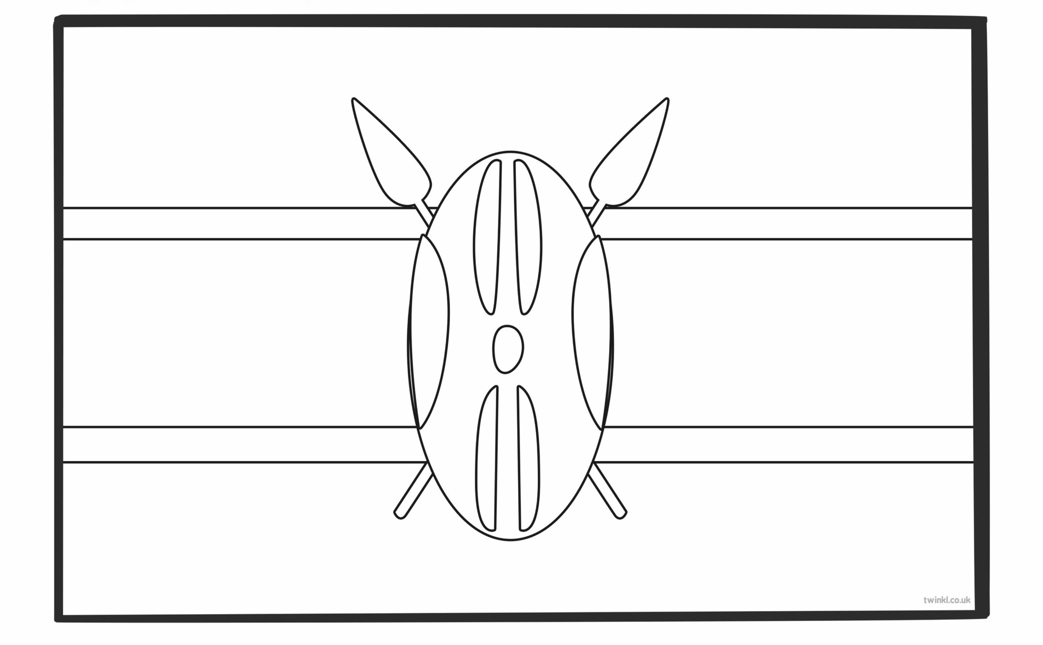 Раскраска Флаг Кении