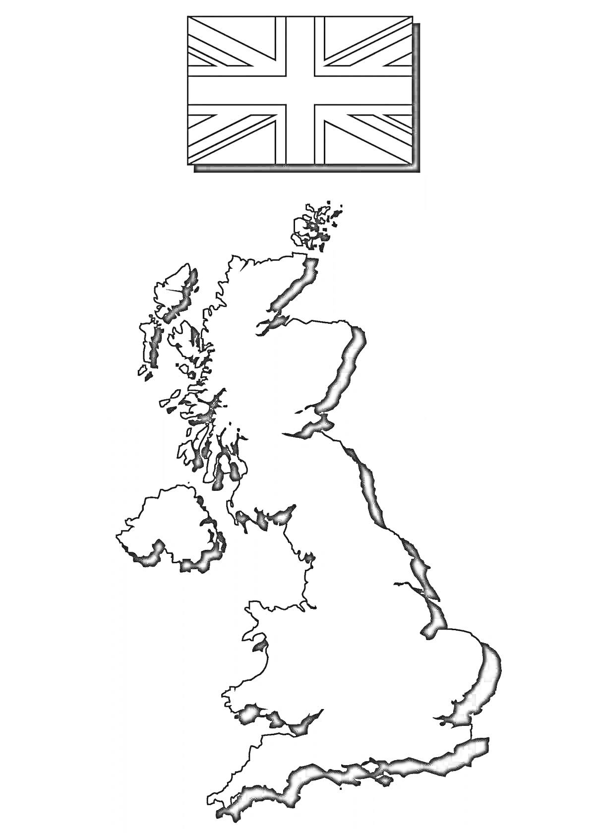 Раскраска Флаг Великобритании 1
