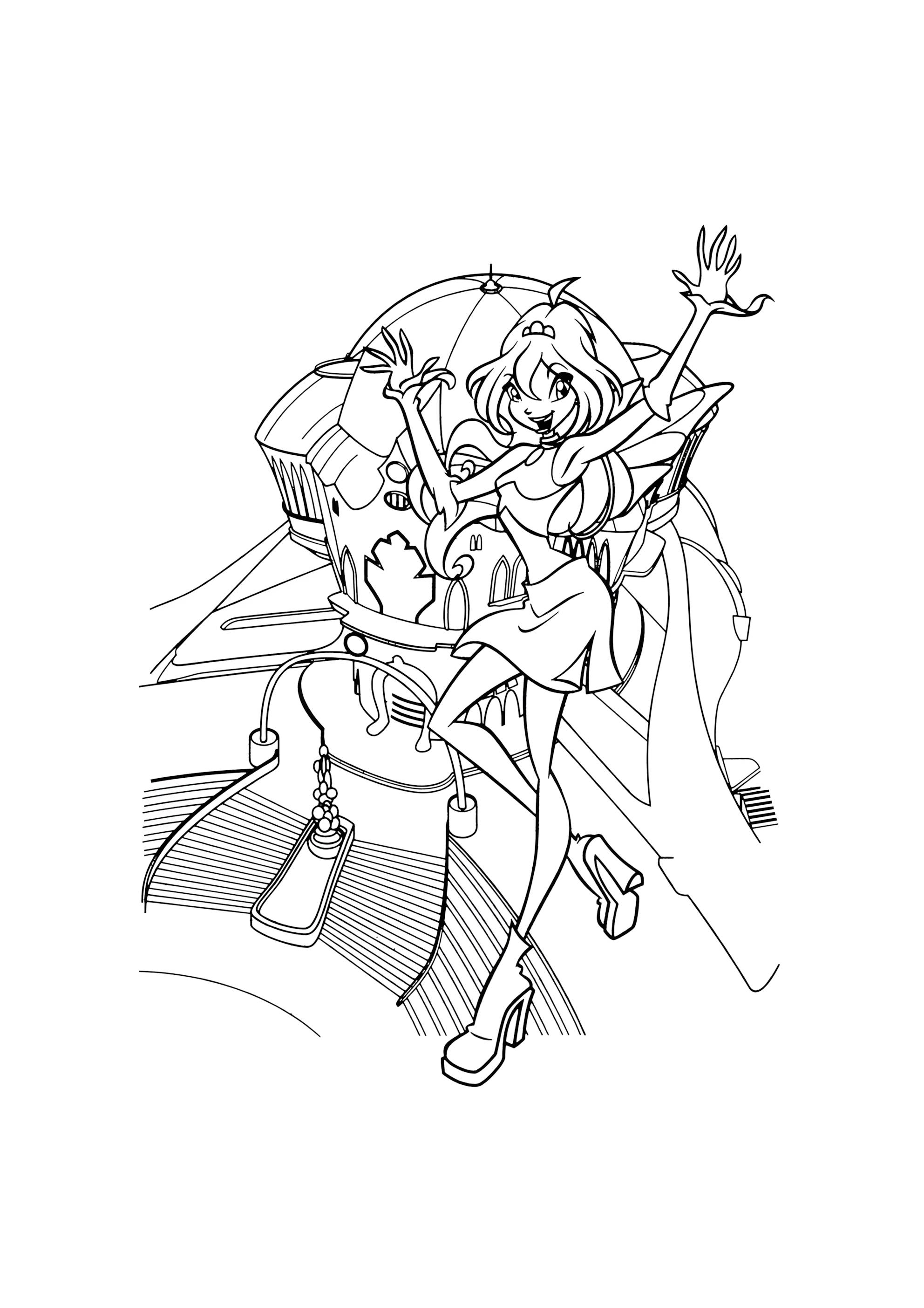 Раскраска Блум в Алфее