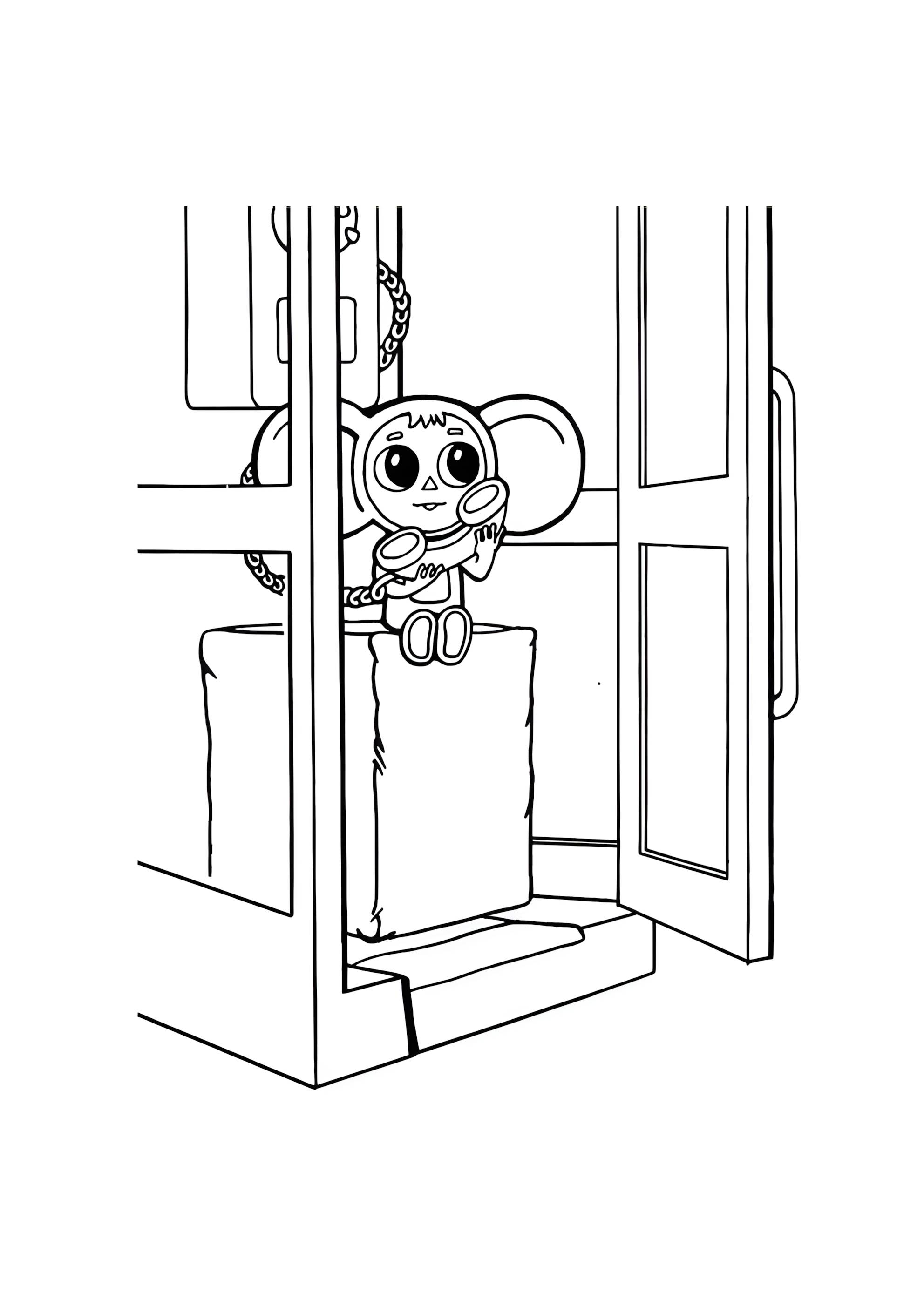 Раскраска Чебурашка ждет