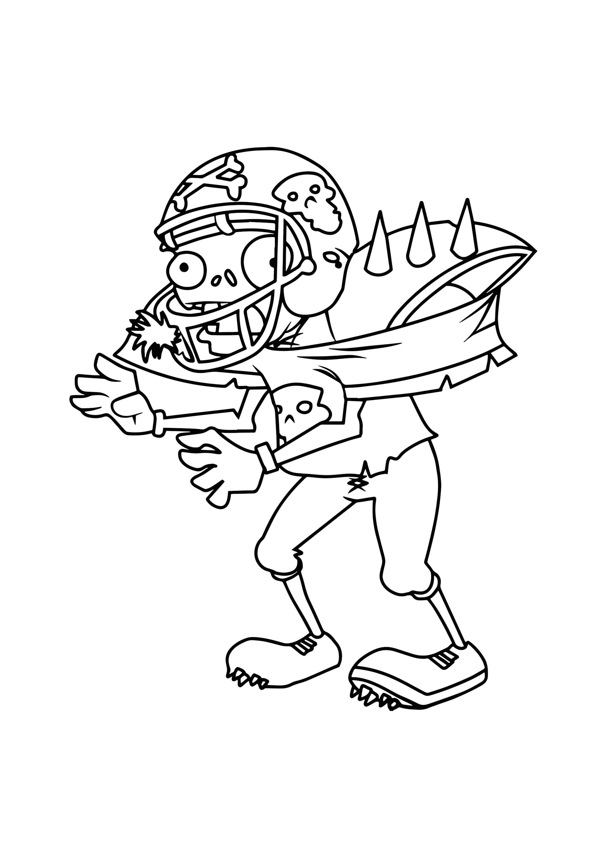 Раскраска Гига-футбольный зомби