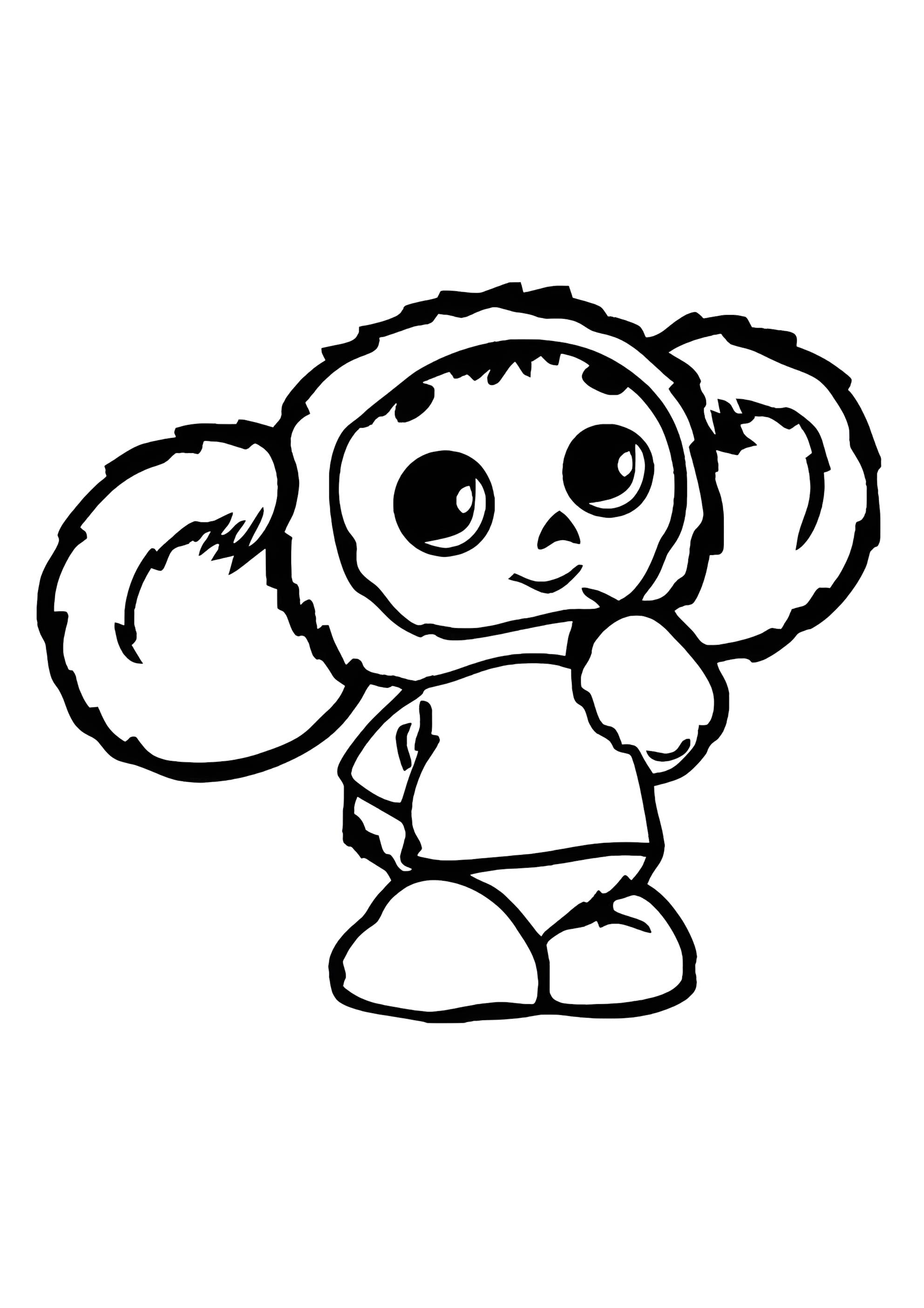 Раскраска Хорошенький Чебурашка