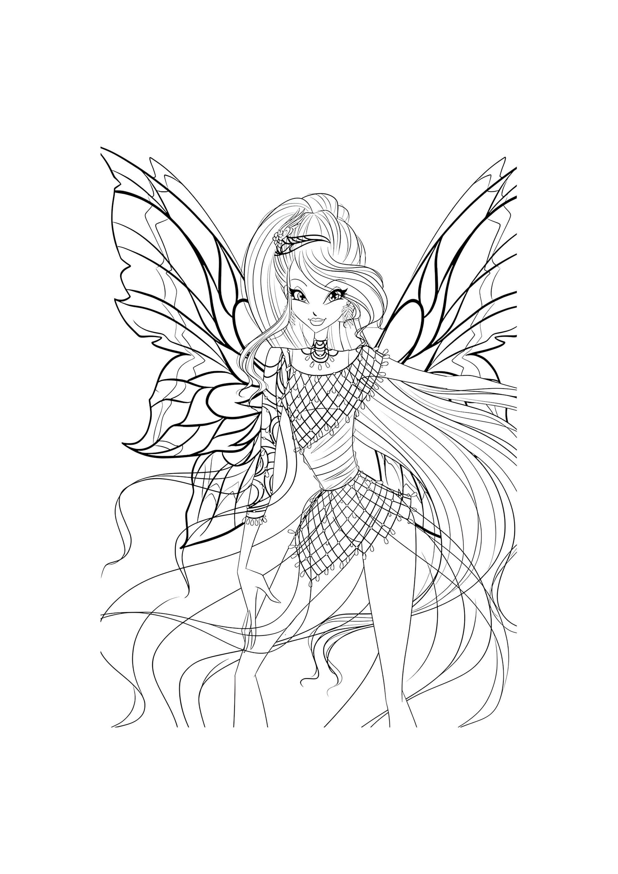 Раскраска Винкс Блум Блумикс