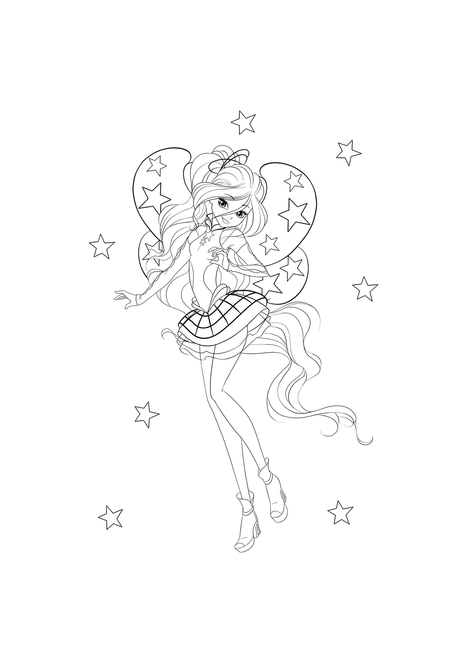 Раскраска Винкс Блум Космикс