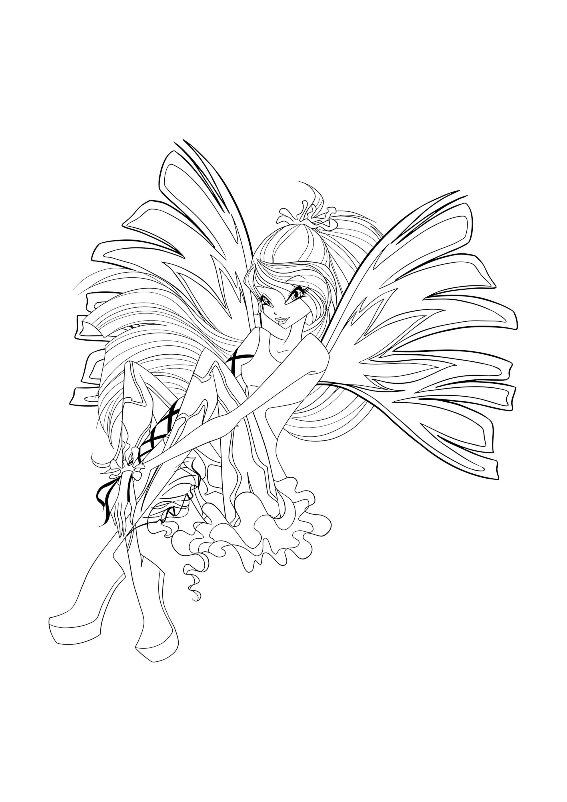 Раскраска Винкс Блум Сиреникс