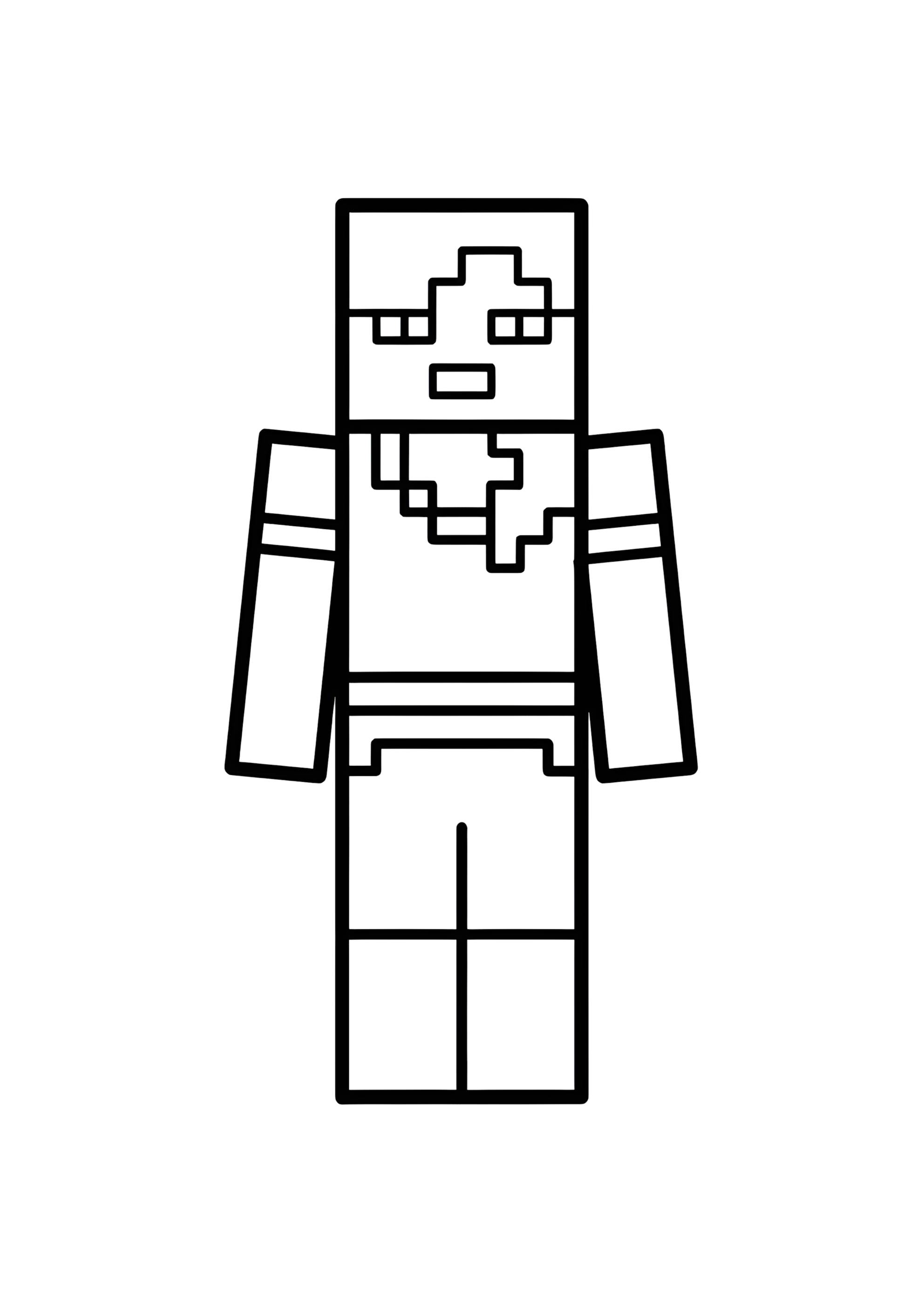 Раскраска Алекс Майнкрафт простой