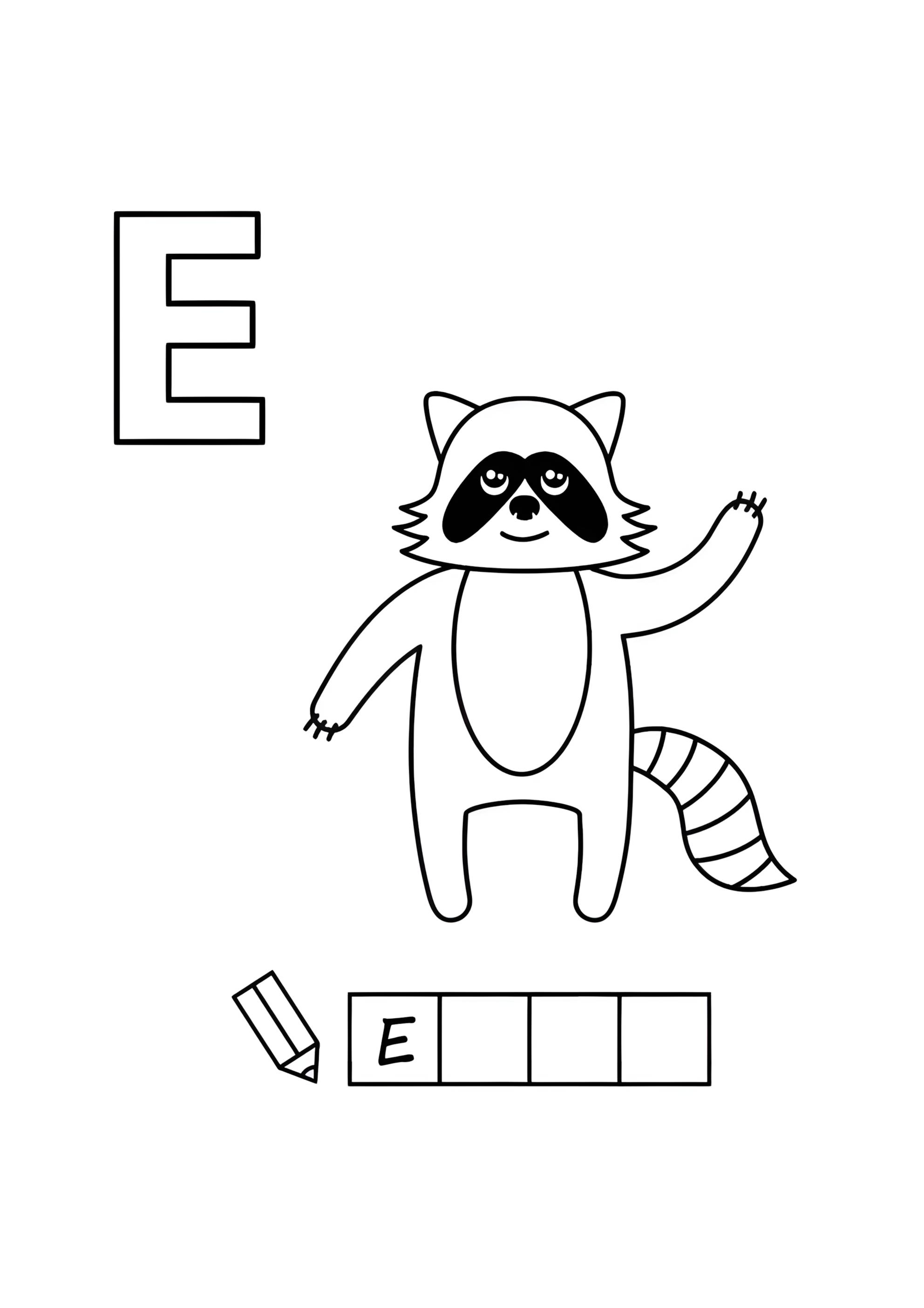 Раскраска Алфавит буква Е