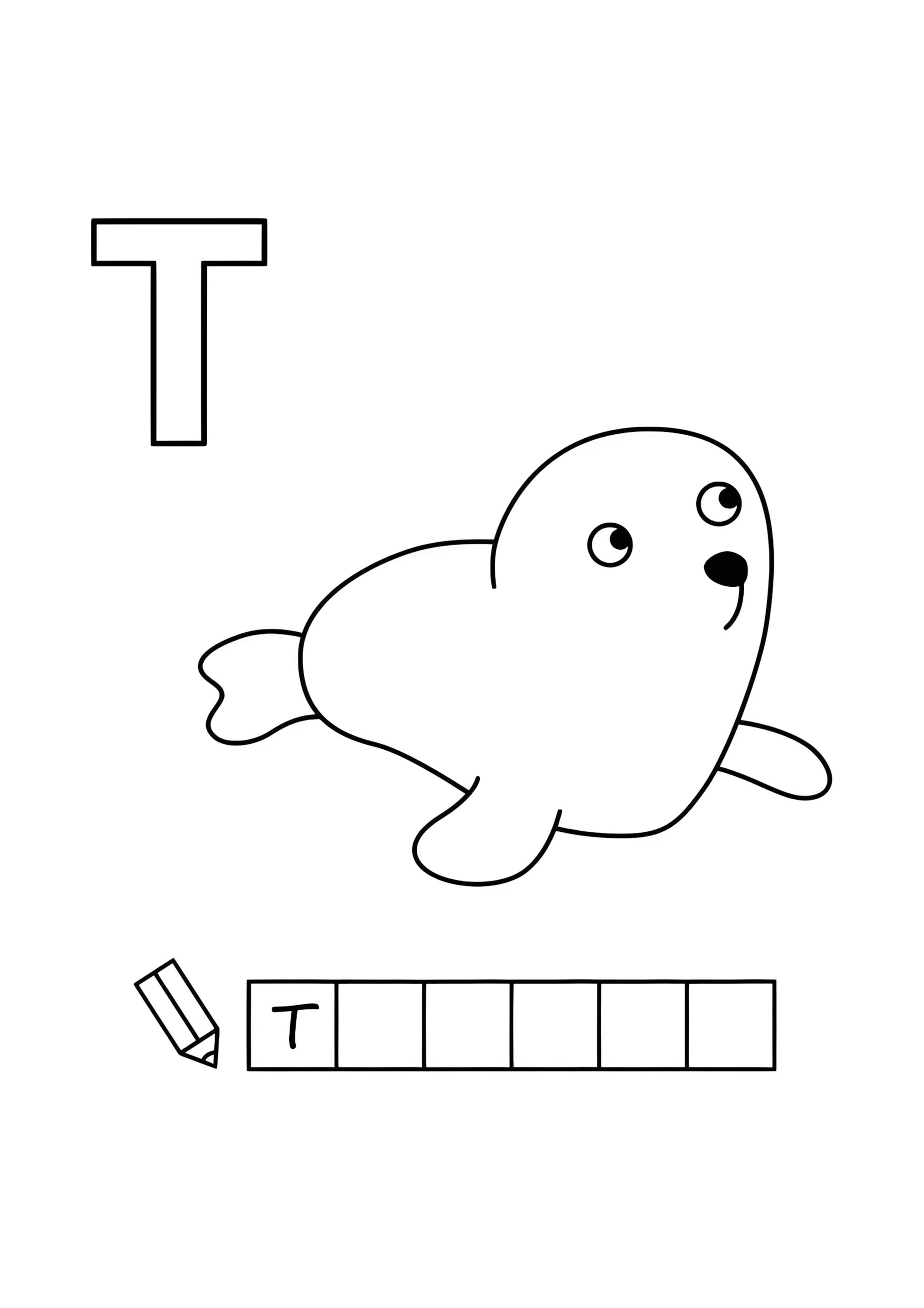 Раскраска Алфавит буква Т