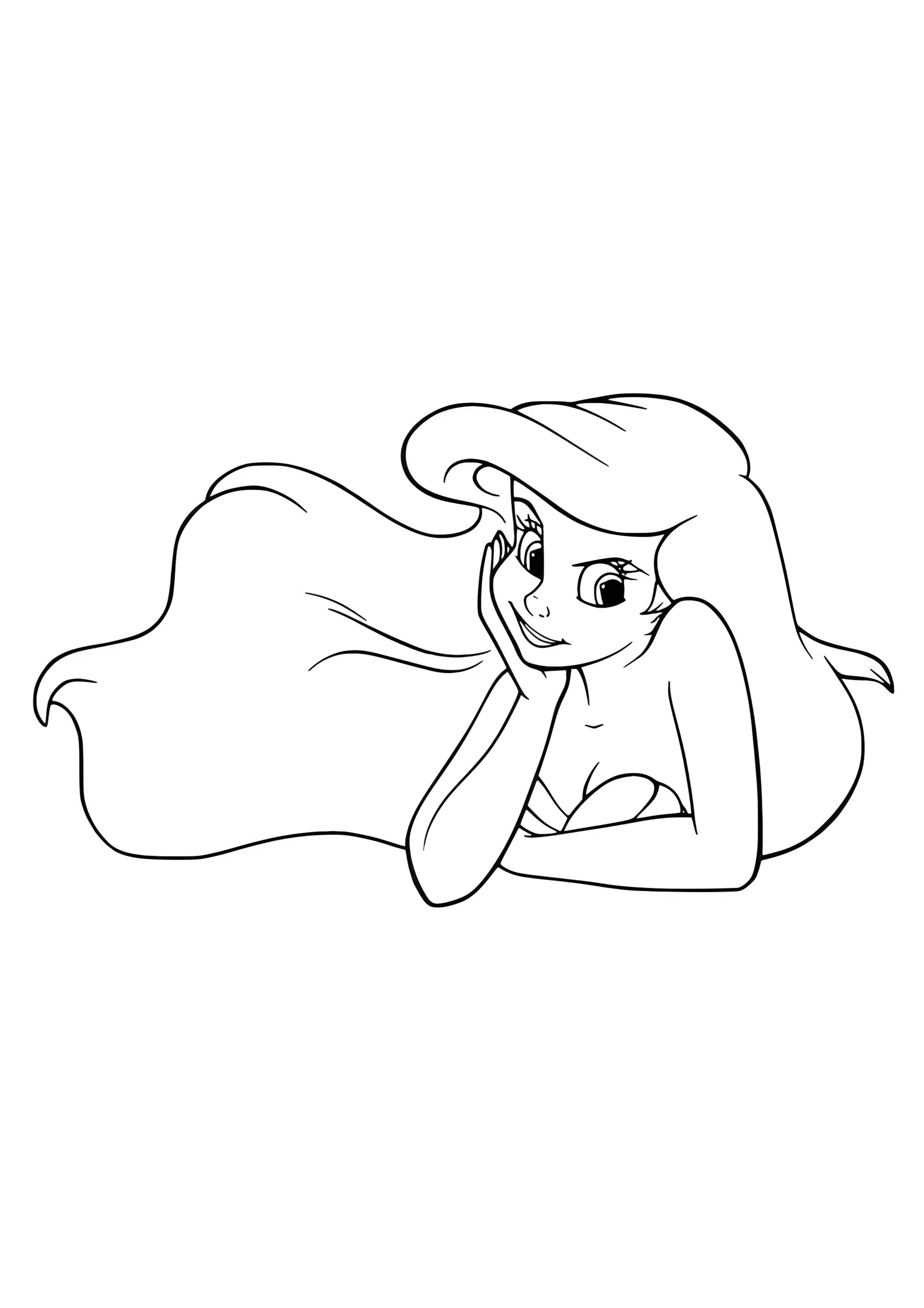 Раскраска Ариэль портрет