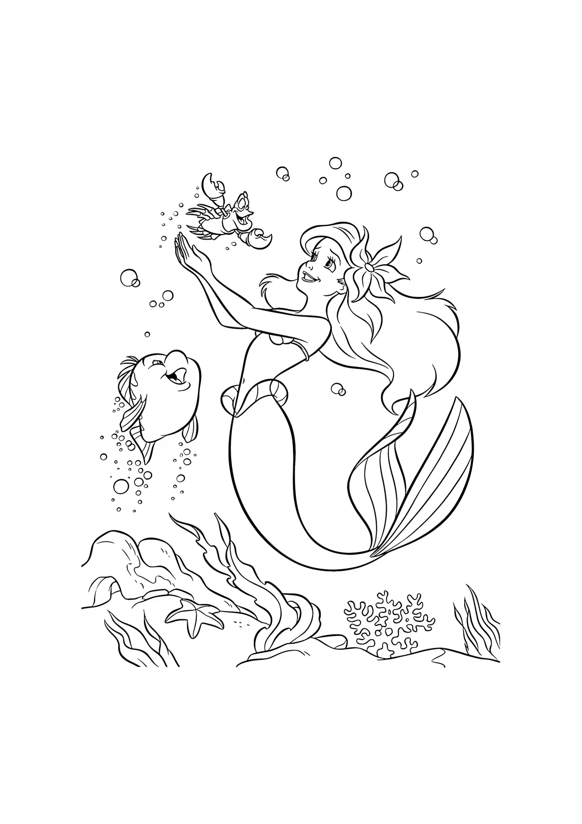 Раскраска Ариэль танцует