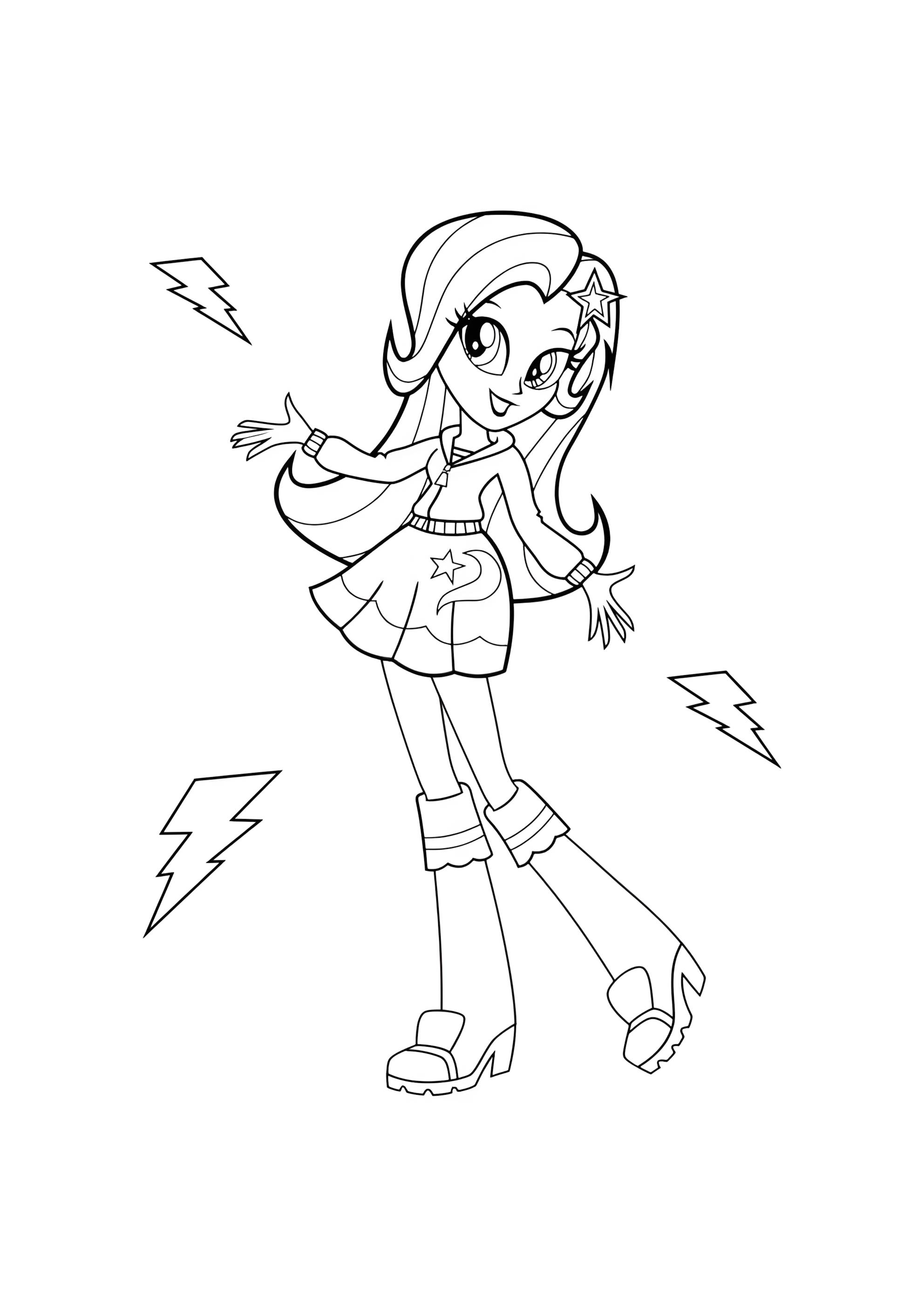 Раскраска Девочка из Эквестрии сумеречная искорка