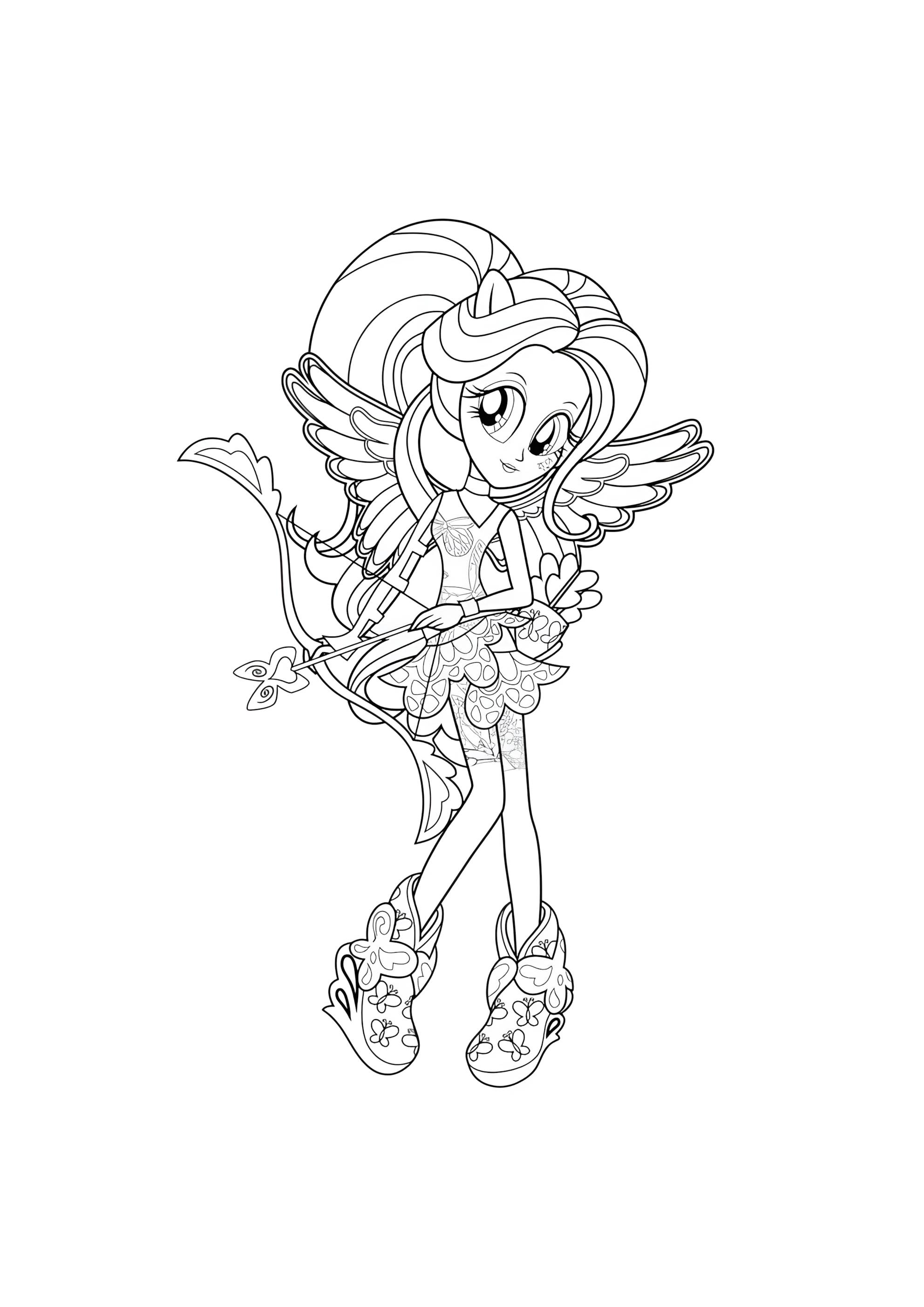 Раскраска Девочки из эквестрии Флаттершай