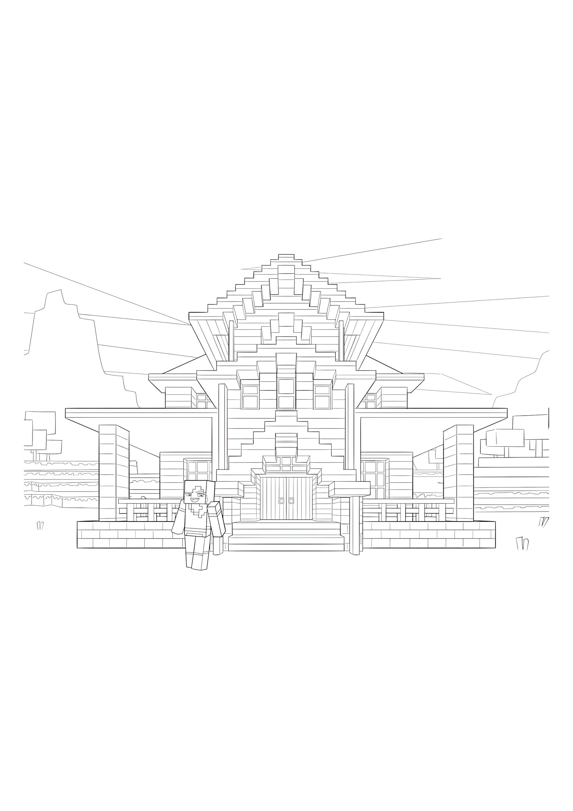 Раскраска Дом майнкрафт