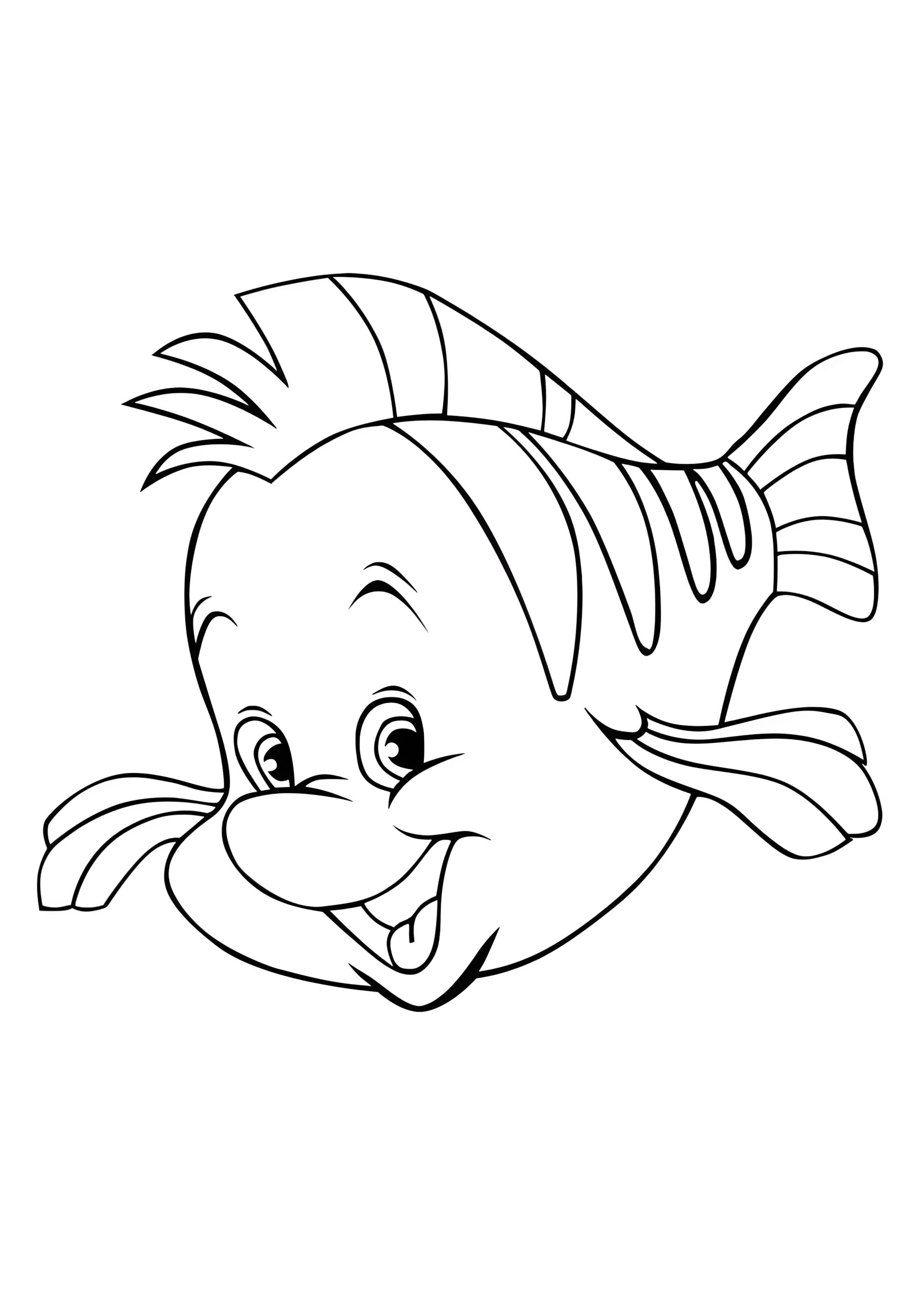 Раскраска Друг Ариэль Флаундер