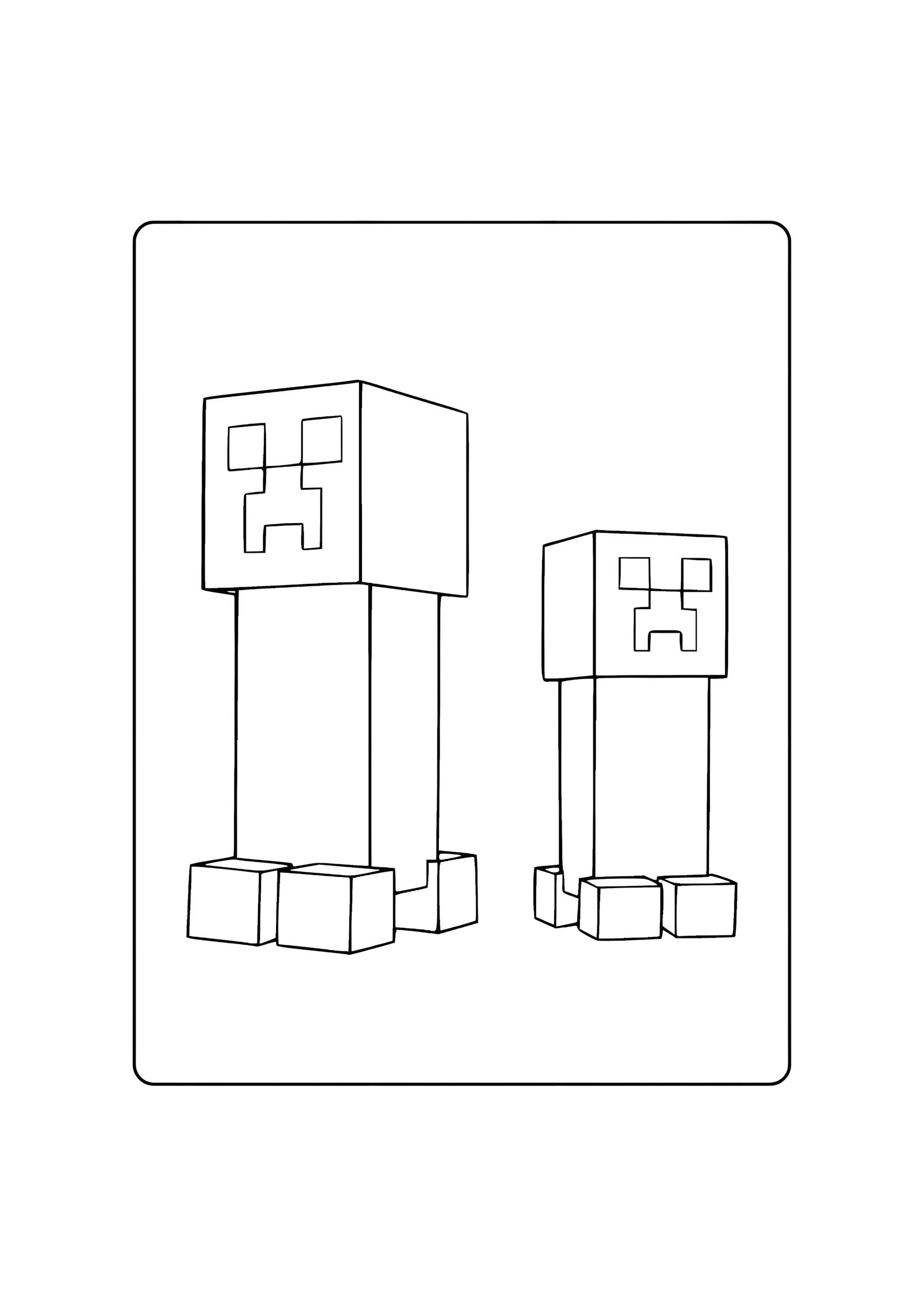 Раскраска Два крипера