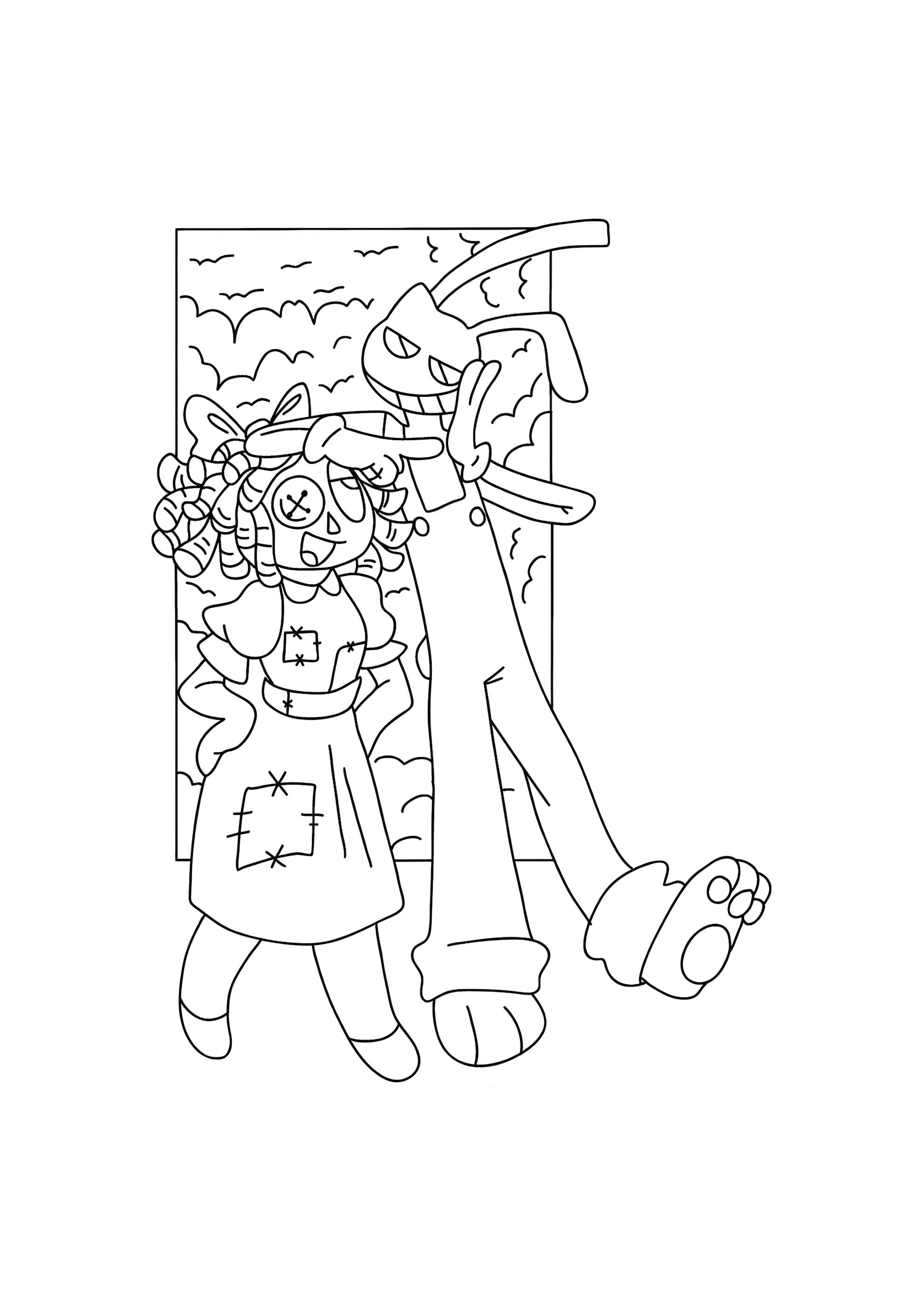 Раскраска Джекс шагает с Рагатой