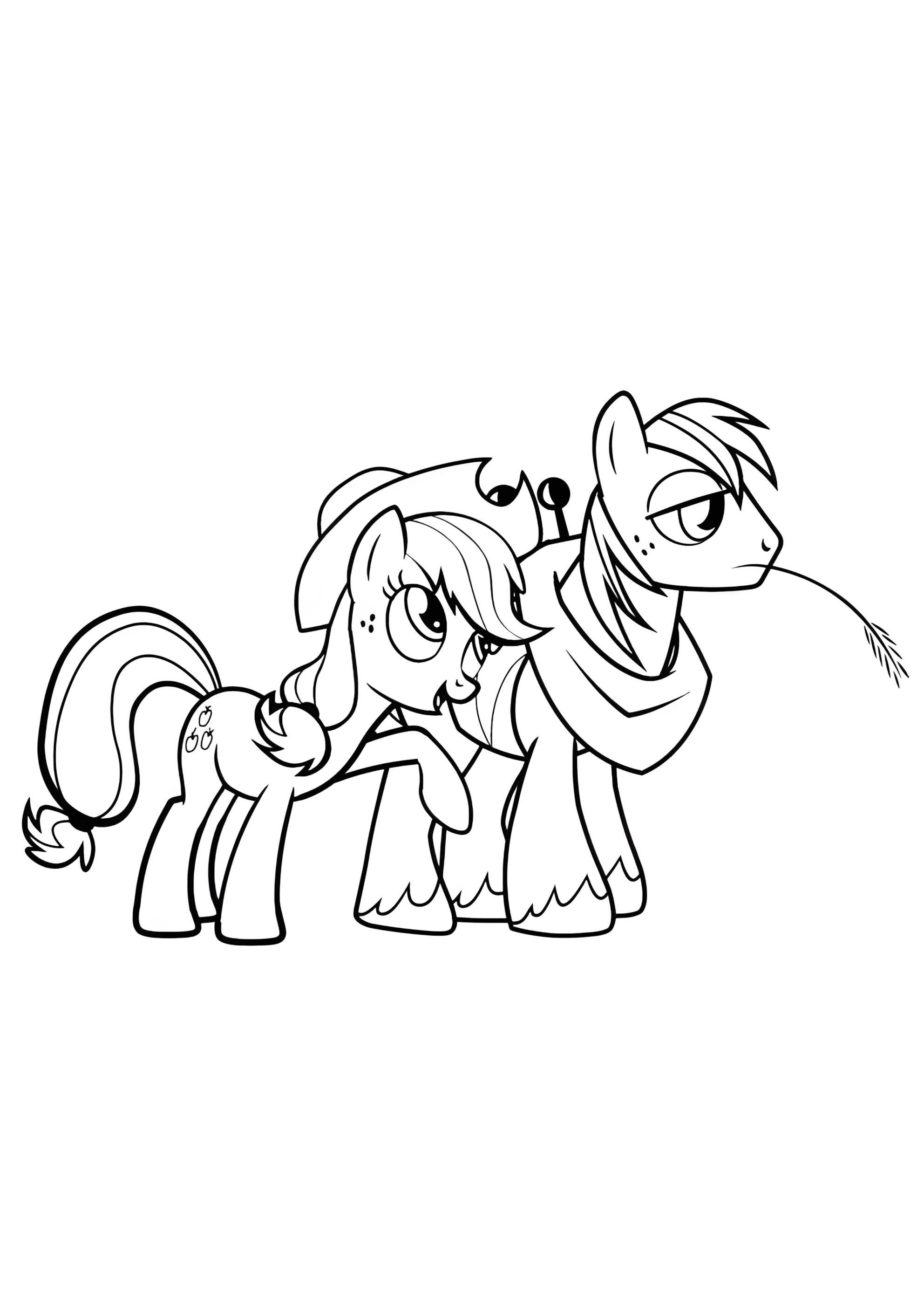 Раскраска Эппл Джек с новым другом