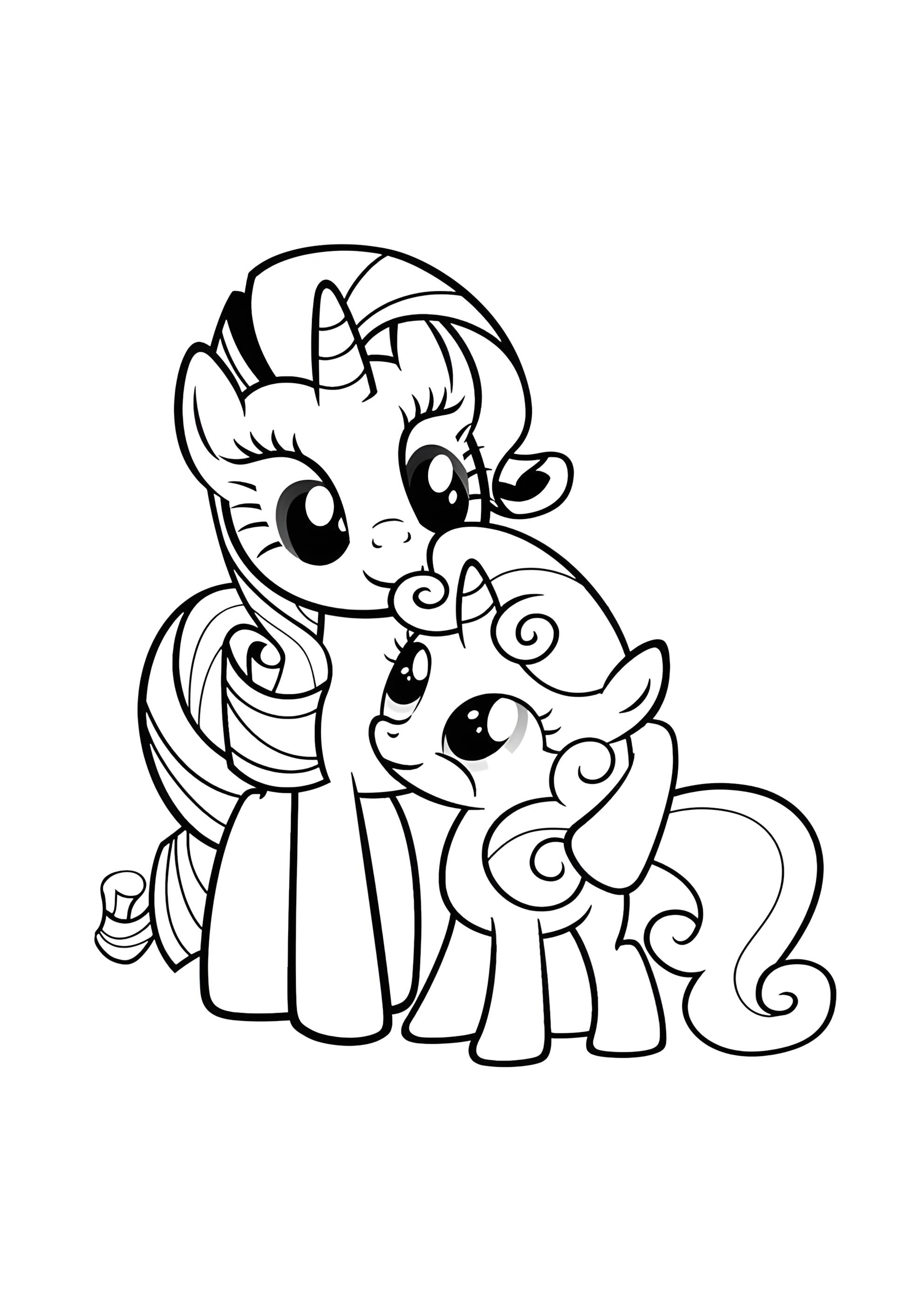 Раскраска Флаттершай и малыш