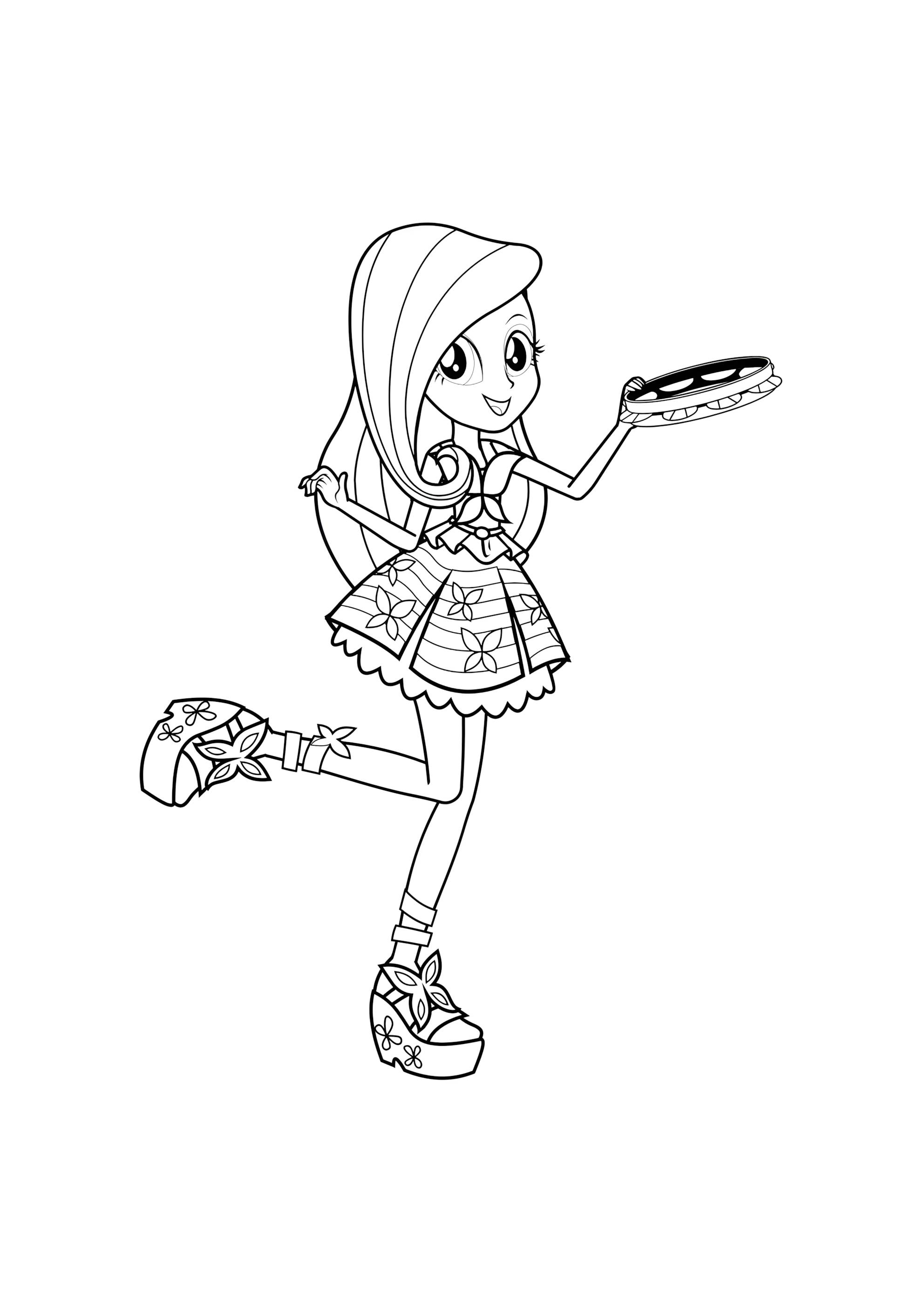 Раскраска Флаттершай из Эквестрии