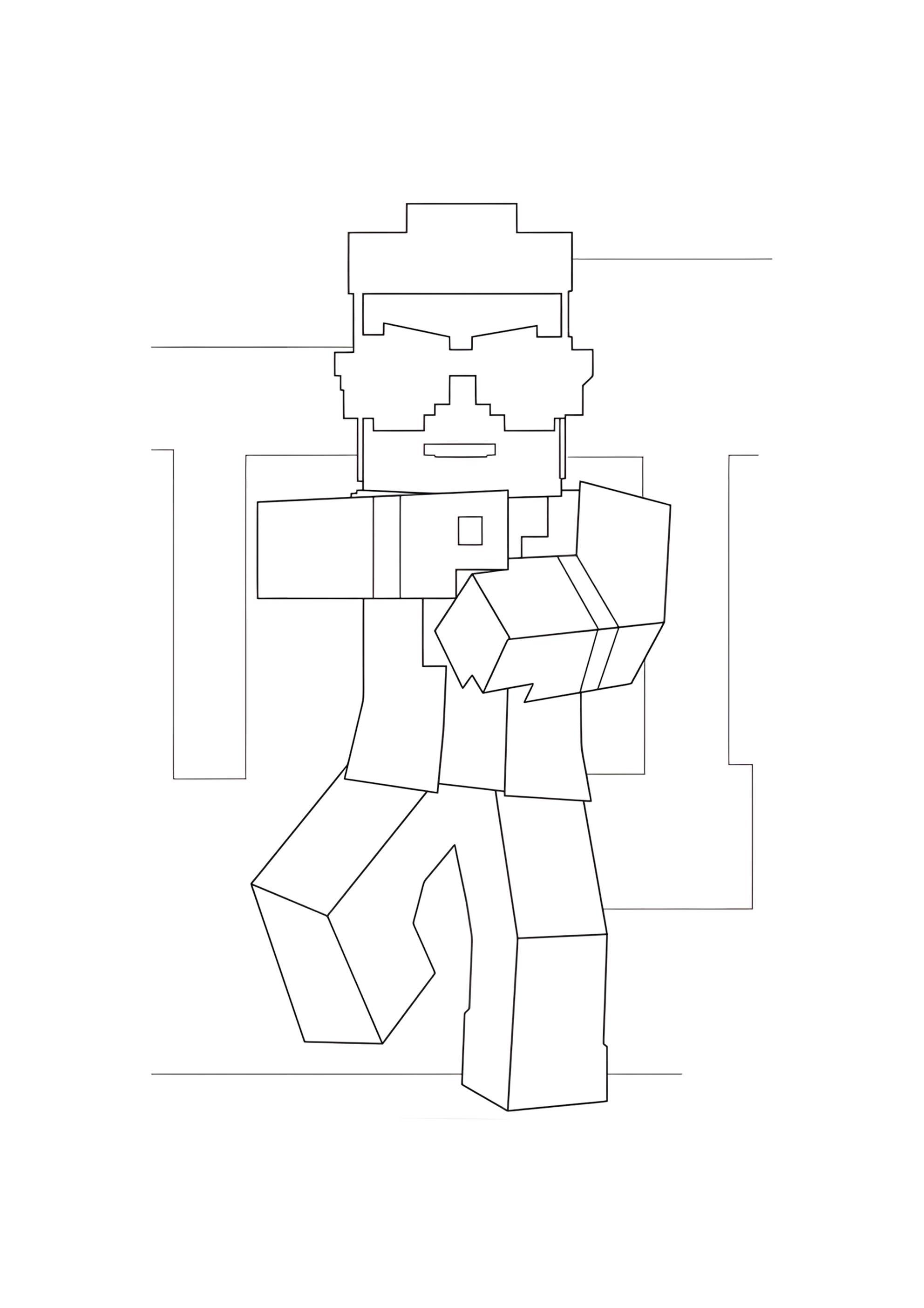 Раскраска Гангам стайл Майнкрафт