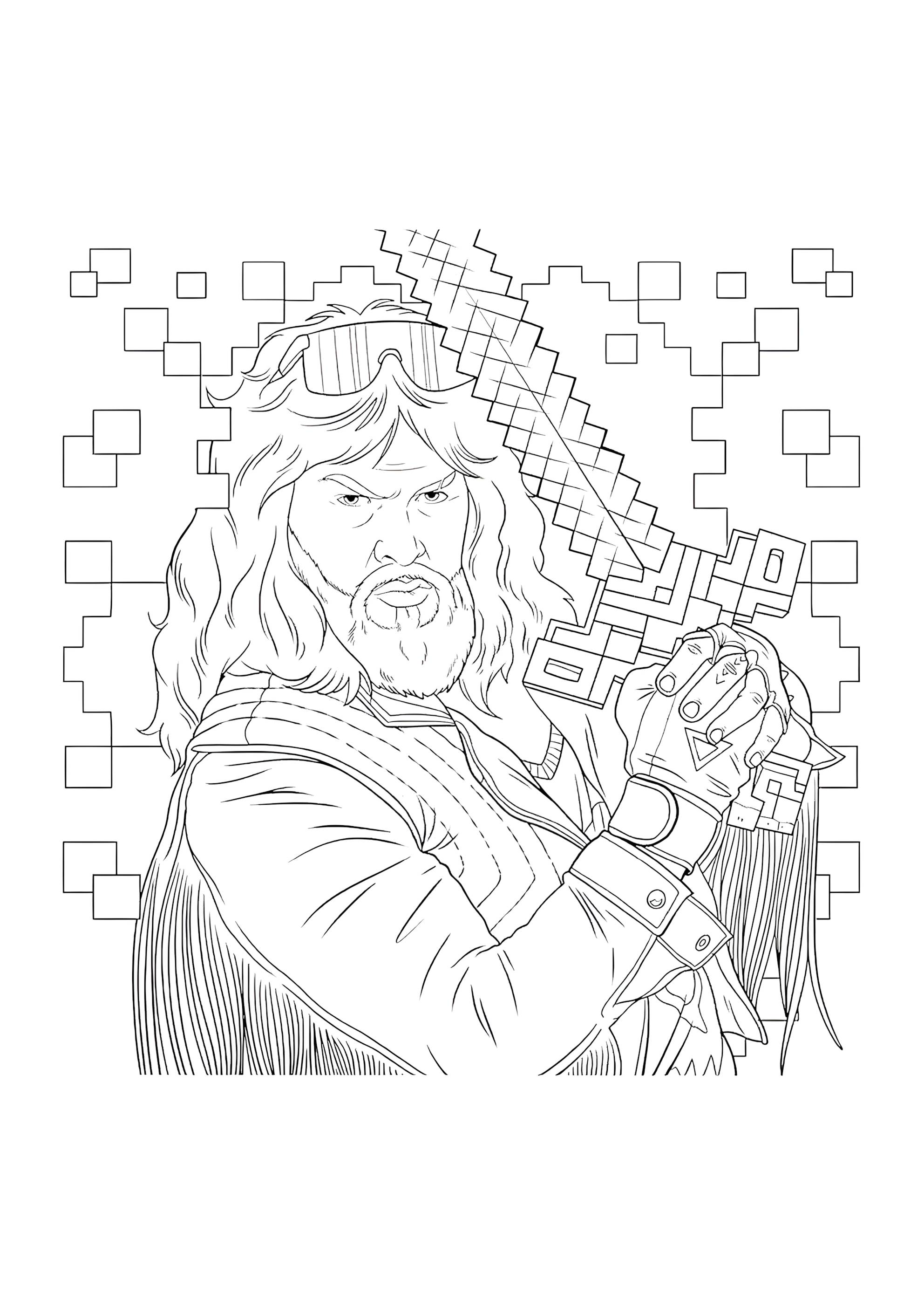 Раскраска Гарретт из Майнкрафт в кино