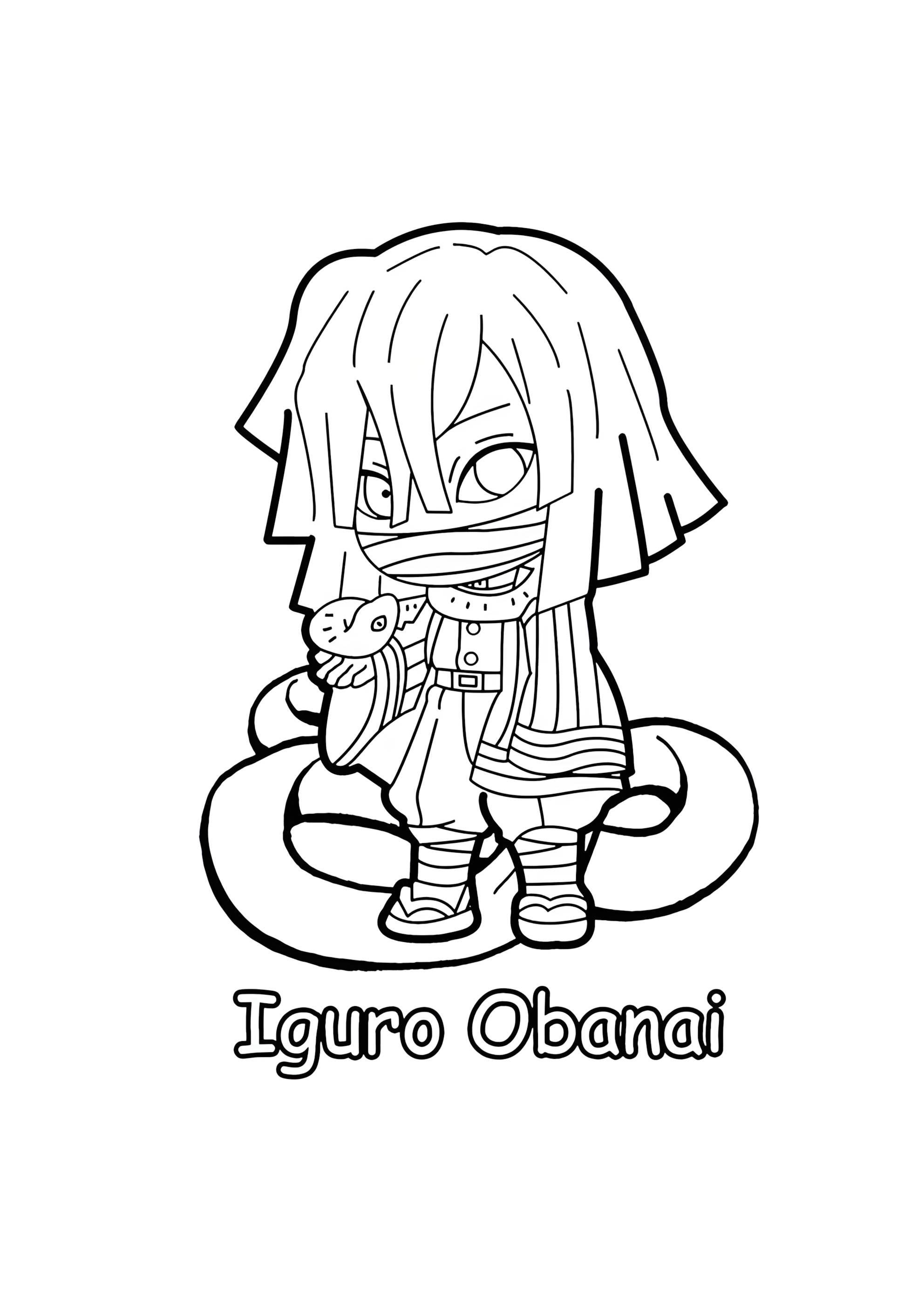 Раскраска Iguro obanai Клинок, рассекающий демонов