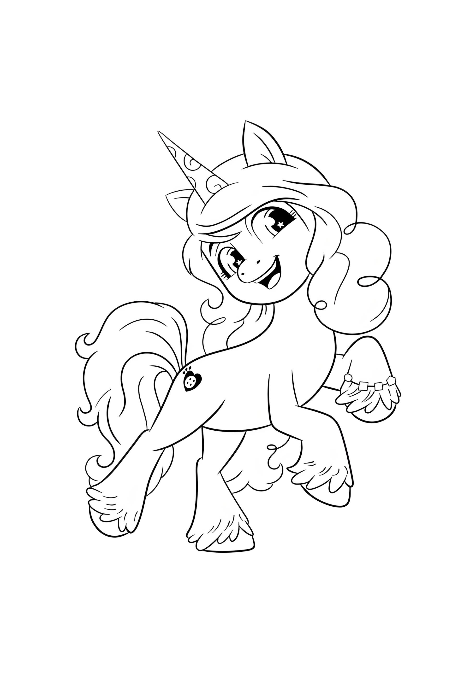 Раскраска Иззи Мунбоу энергичная