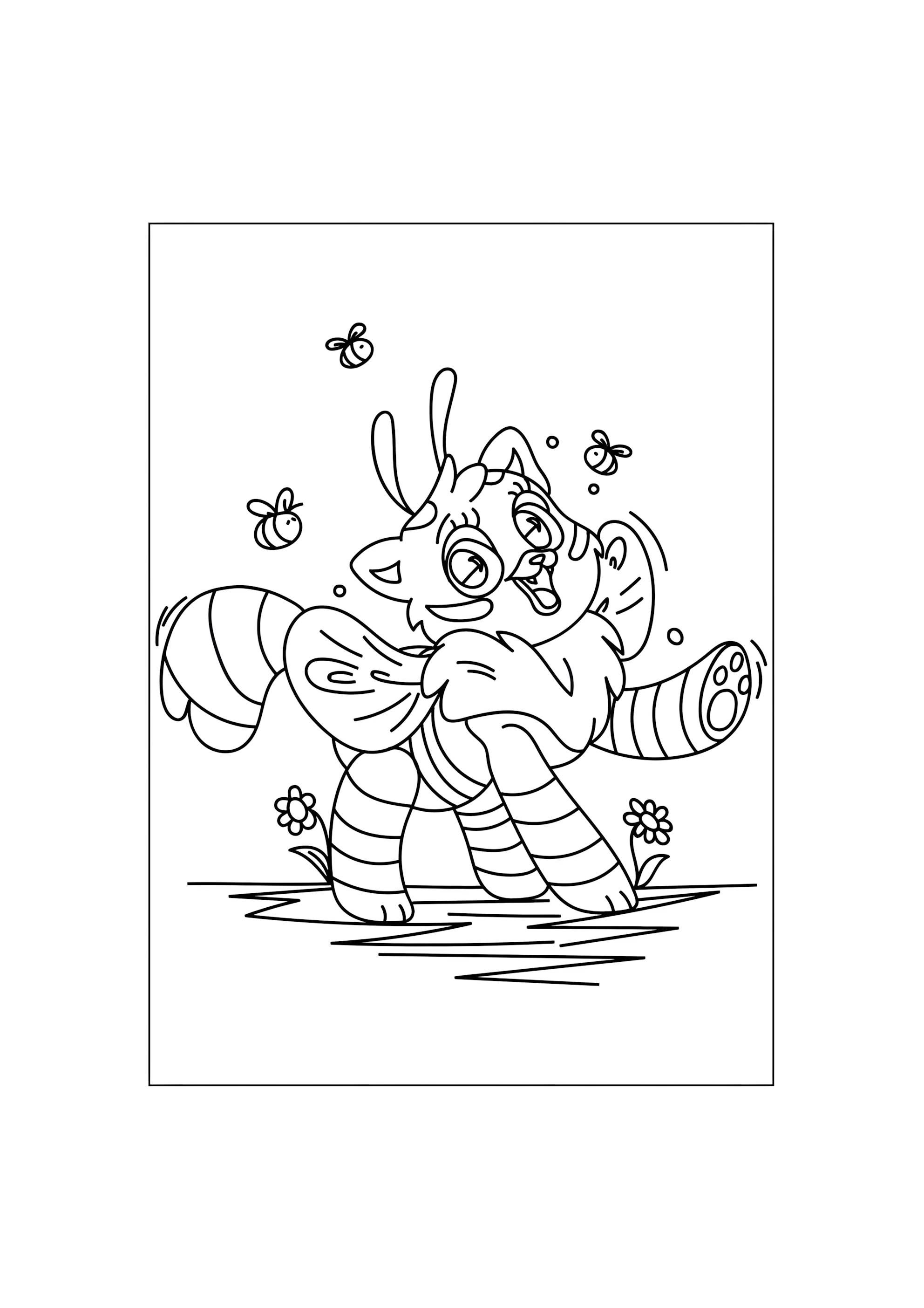 Раскраска Кошка-Пчёлка из Поппи Плейтайм 1