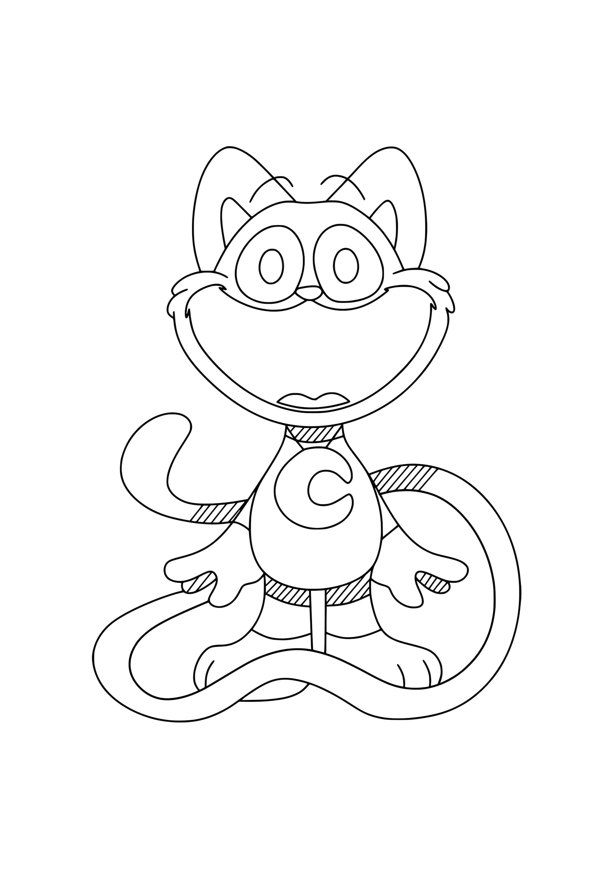 Раскраска Кот-Дремот из Поппи Плейтайм 3