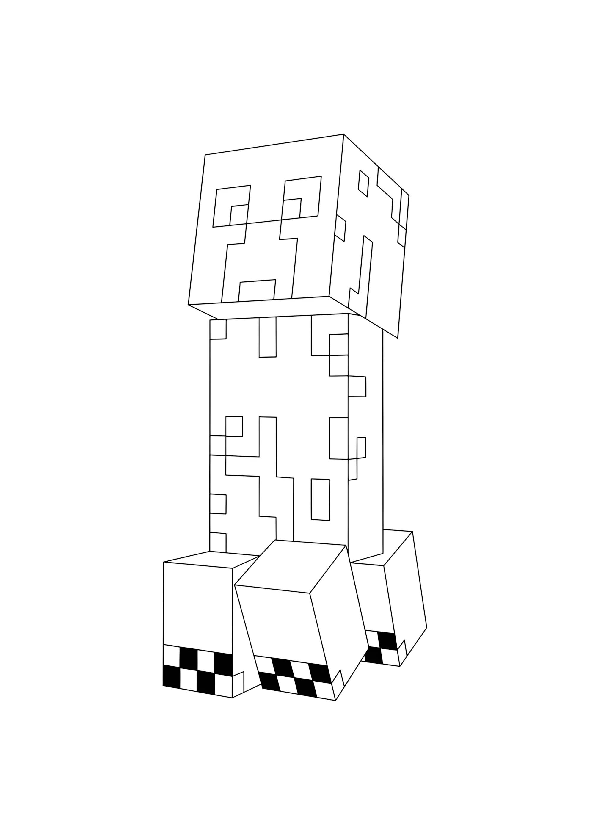 Раскраска Крипер из Майнркафт