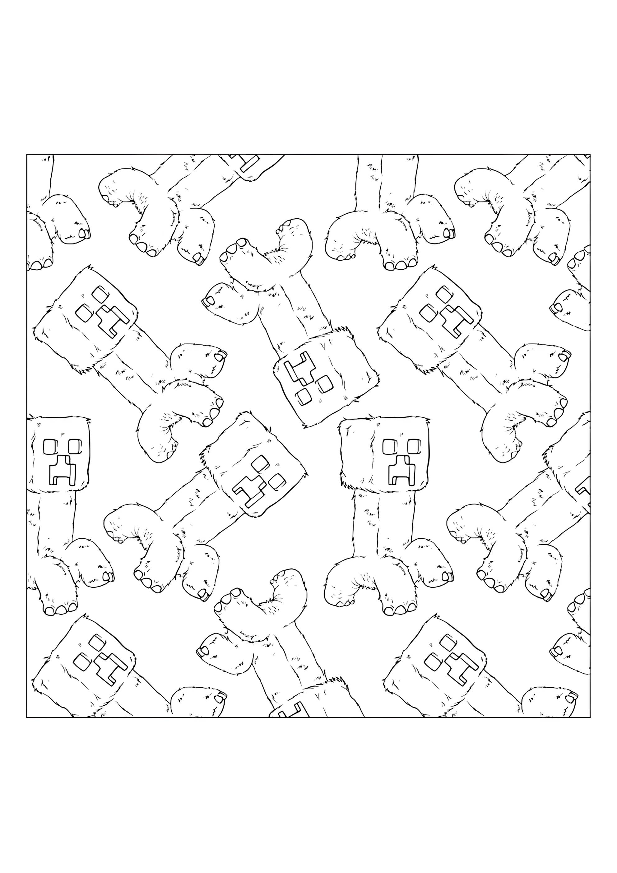 Раскраска Криперы из майнкрафт в кино