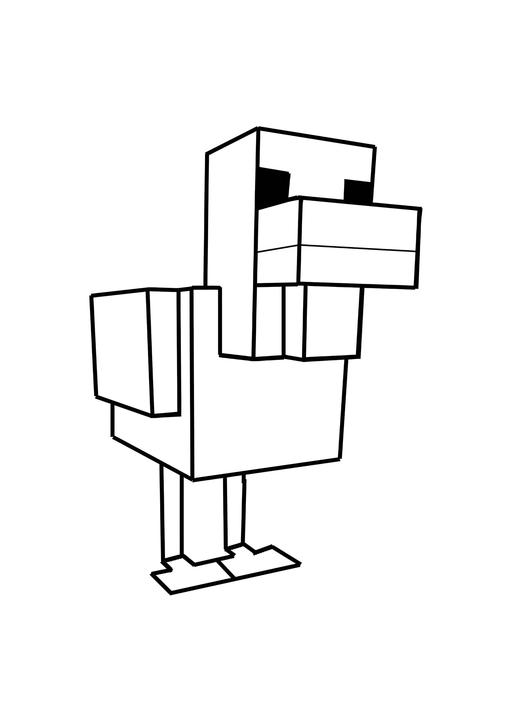 Раскраска Курица из Майнкрафт