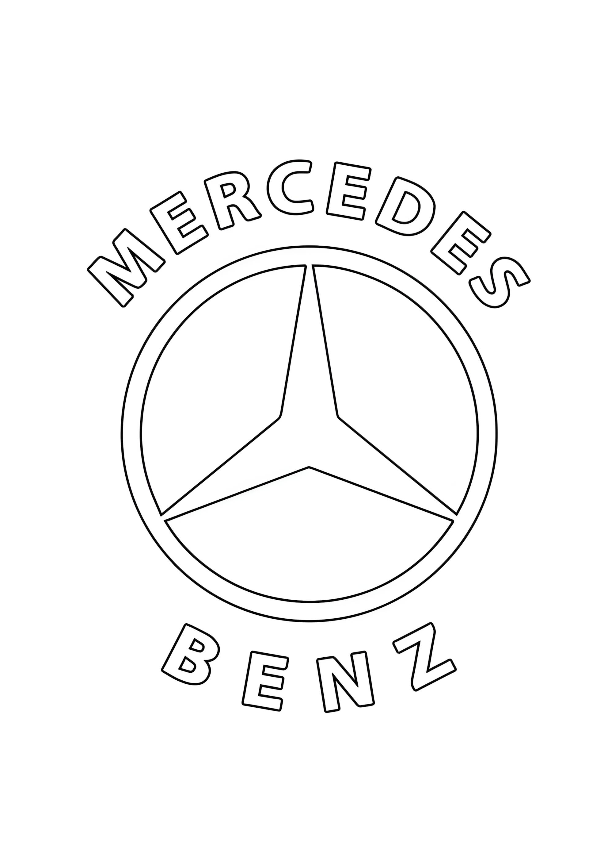 Раскраска Лого Мерседес бенз