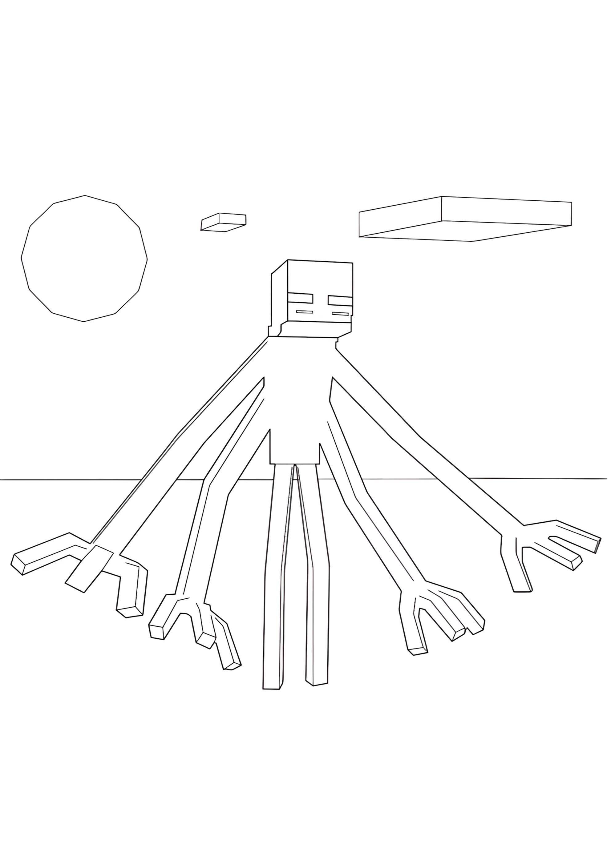 Раскраска Майнкрафт мутант эндермент