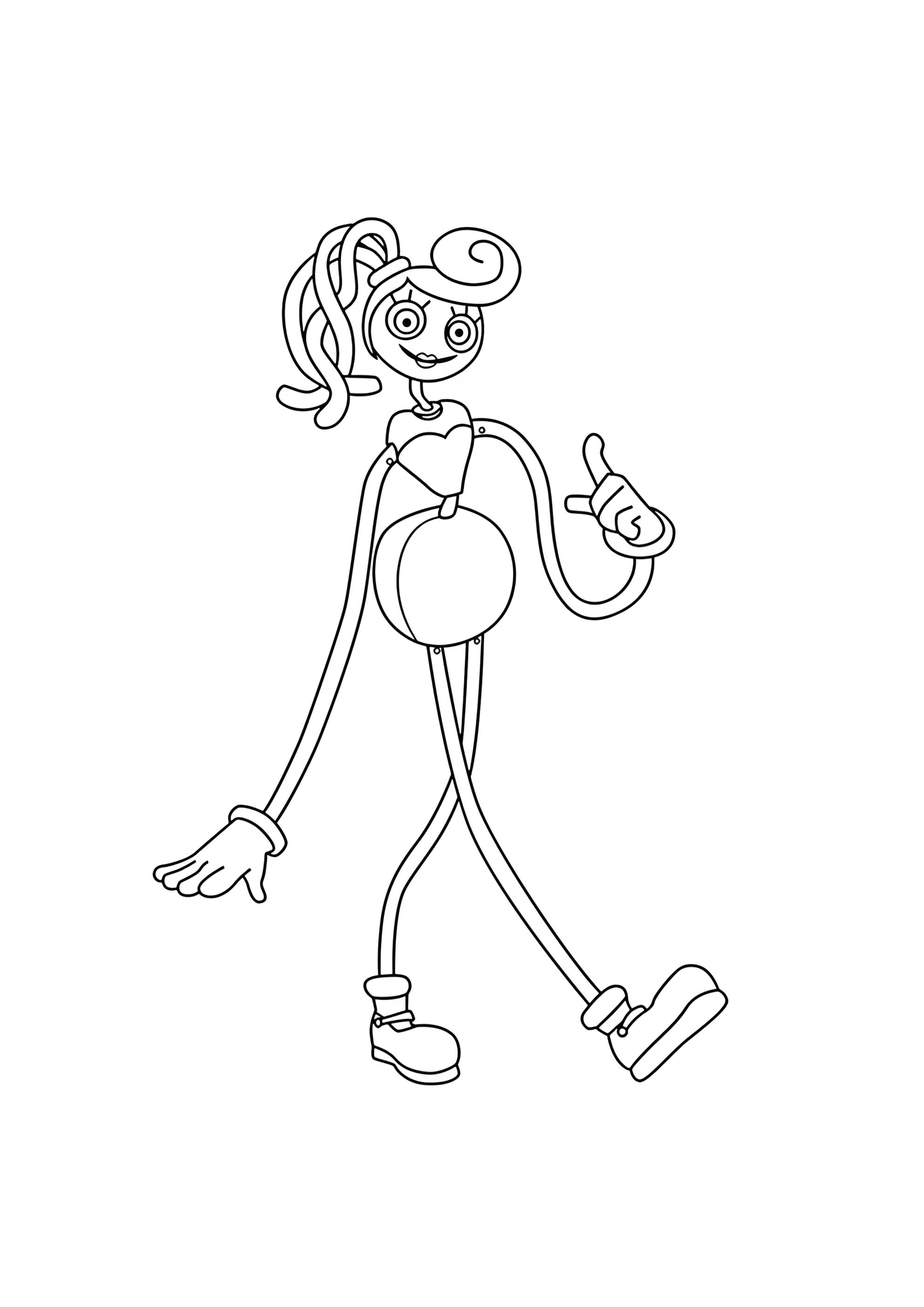 Раскраска Мама длинные ноги шагает