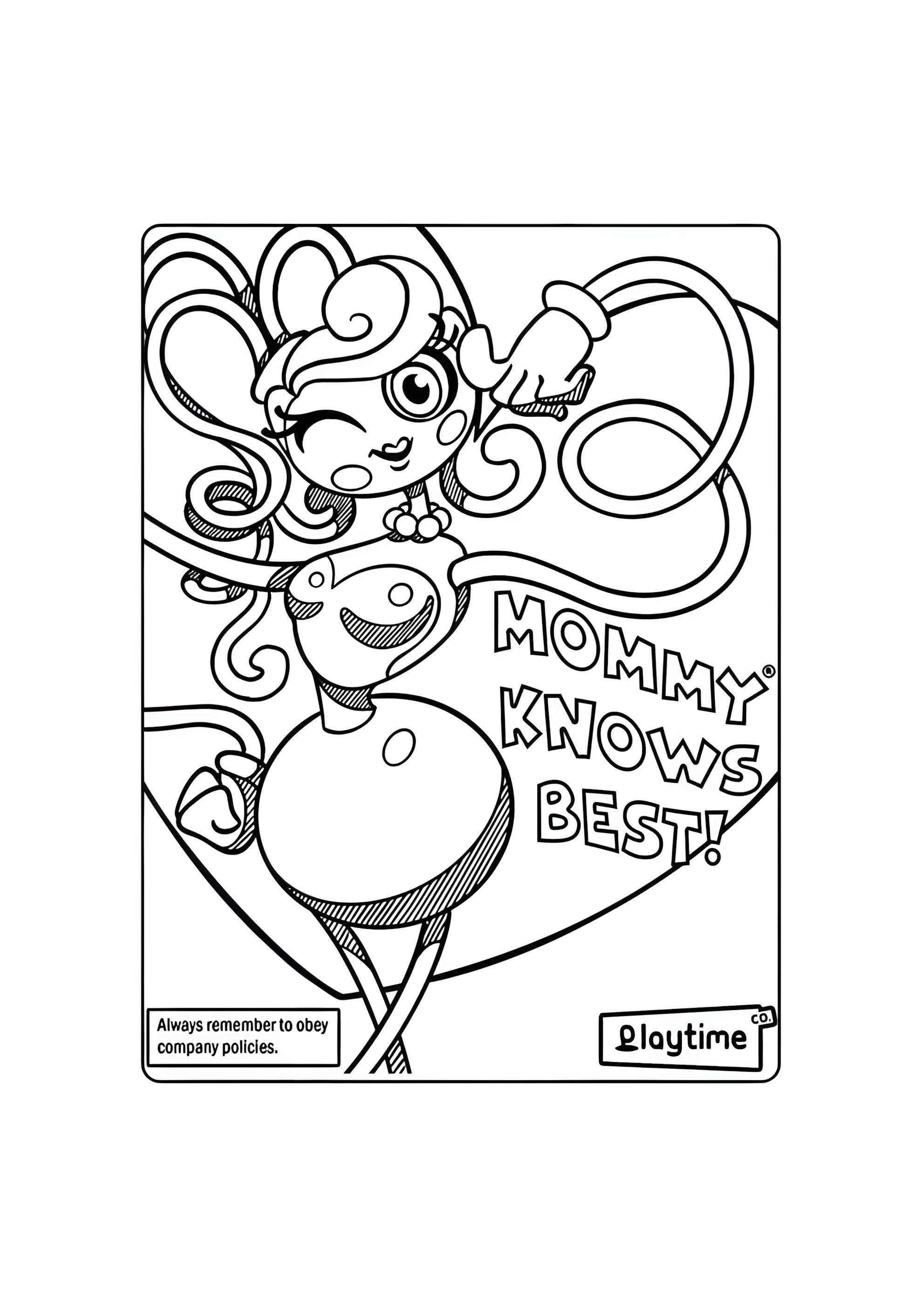 Раскраска Мамочка длинные ноги