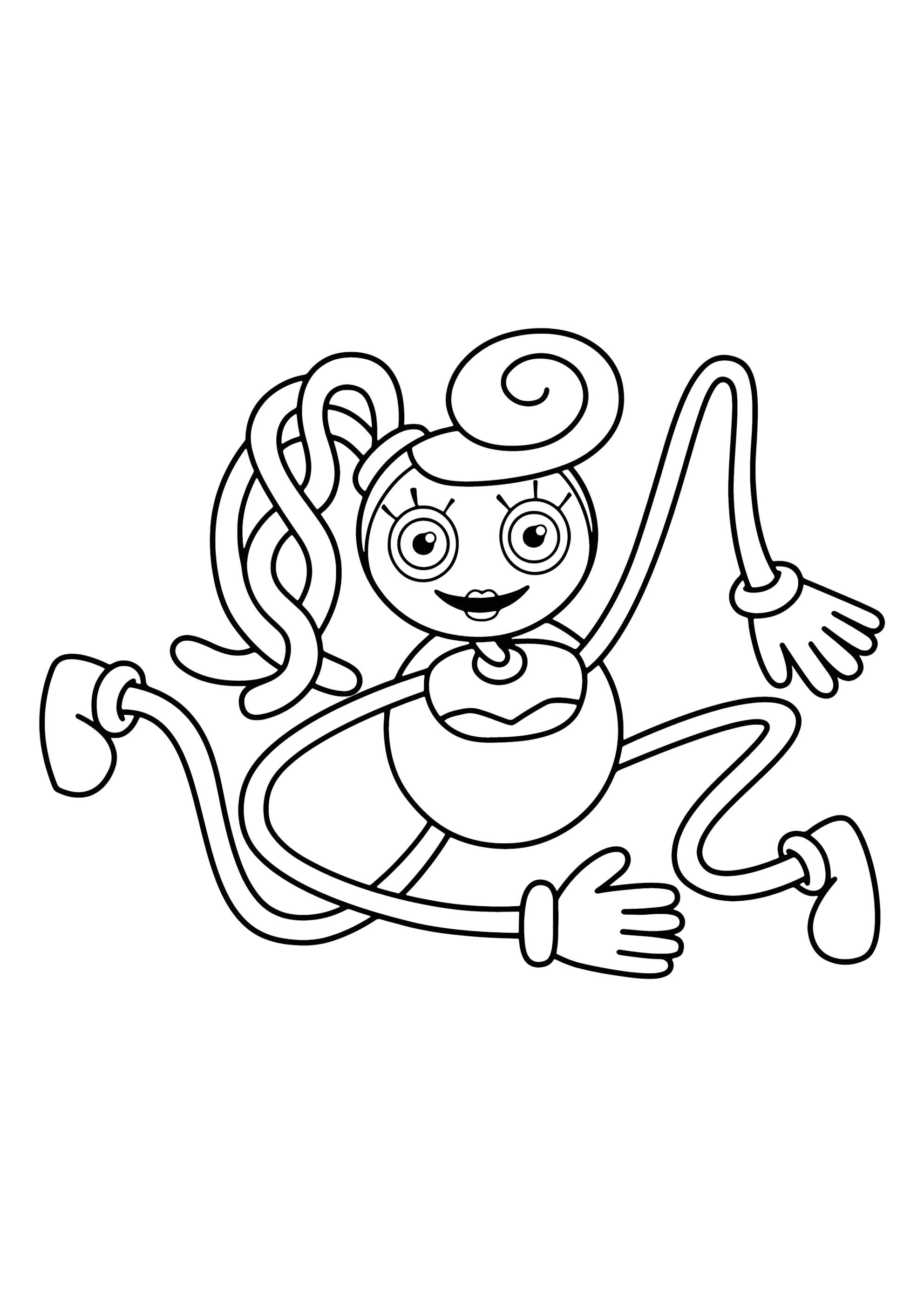 Раскраска Мамочка Длинные Ножки