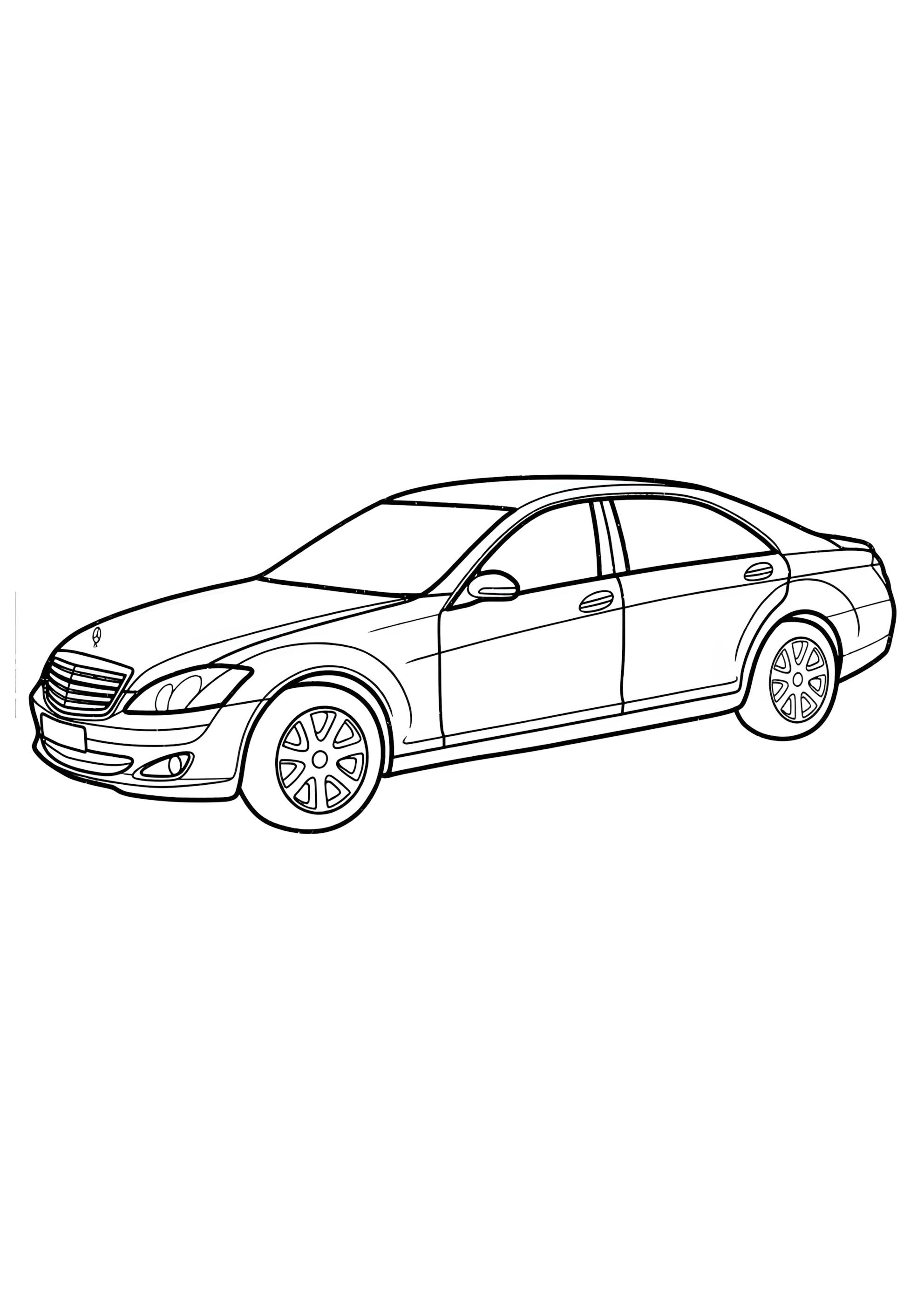 Раскраска Мерседес S-class седан