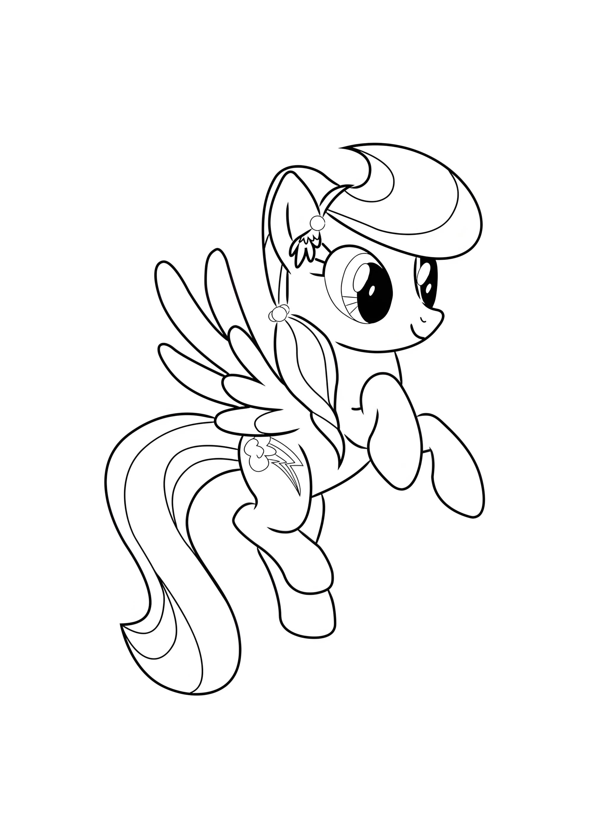 Раскраска Милая Радуга Дэш