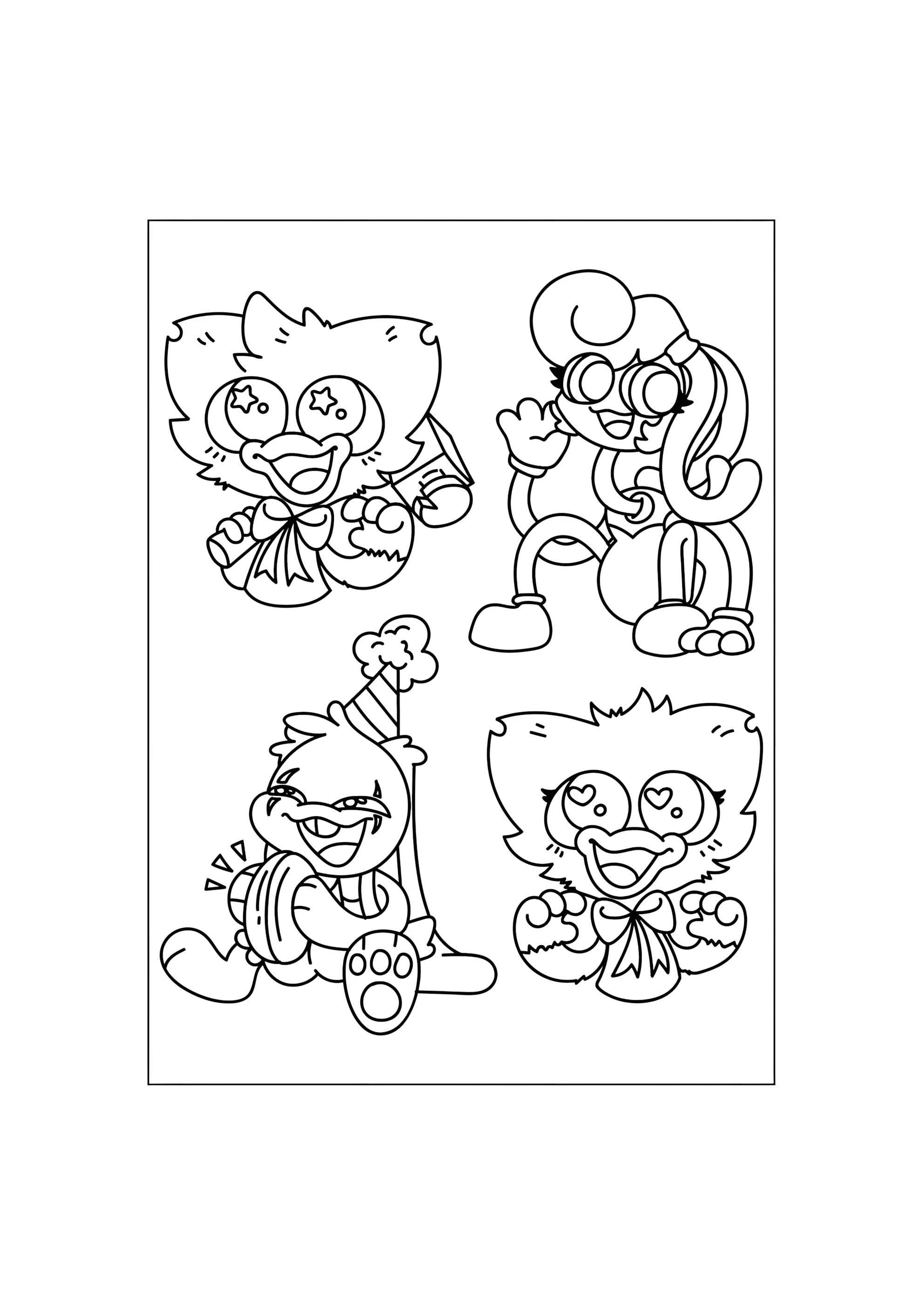 Раскраска Милые персонажи Поппи Плейтайм