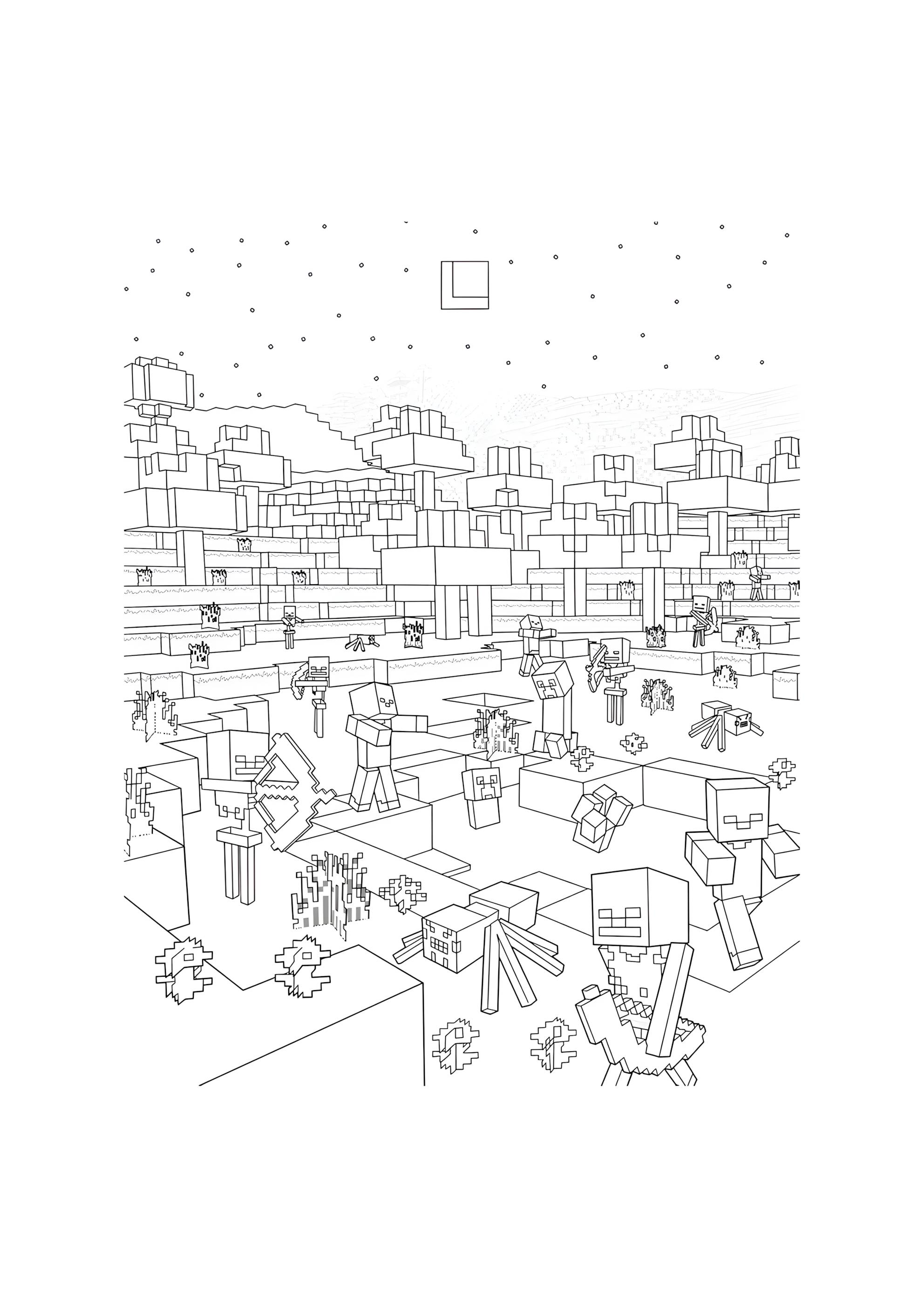 Раскраска Подземный мир майнкрафт