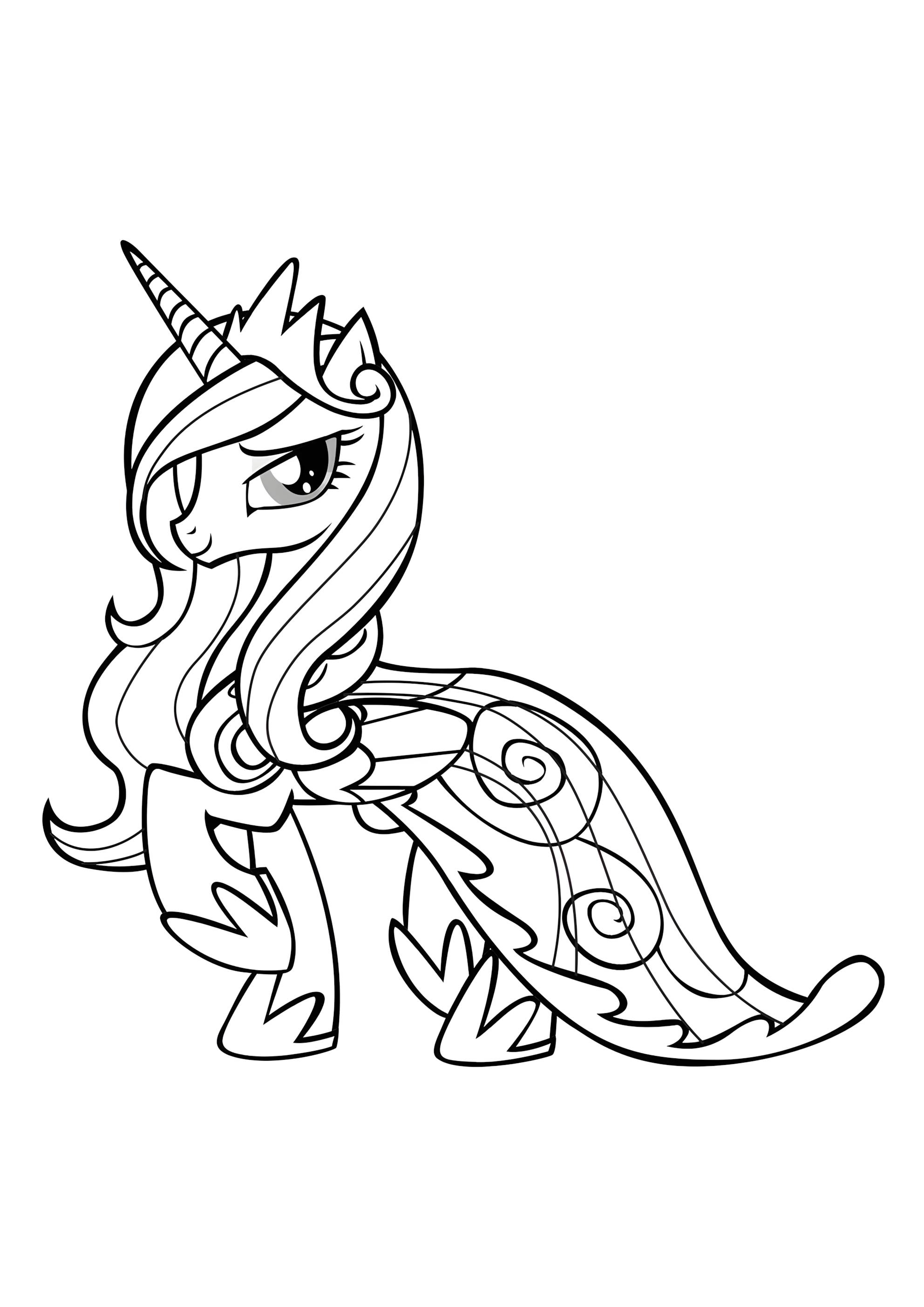 Раскраска Принцесса Каденс в платье