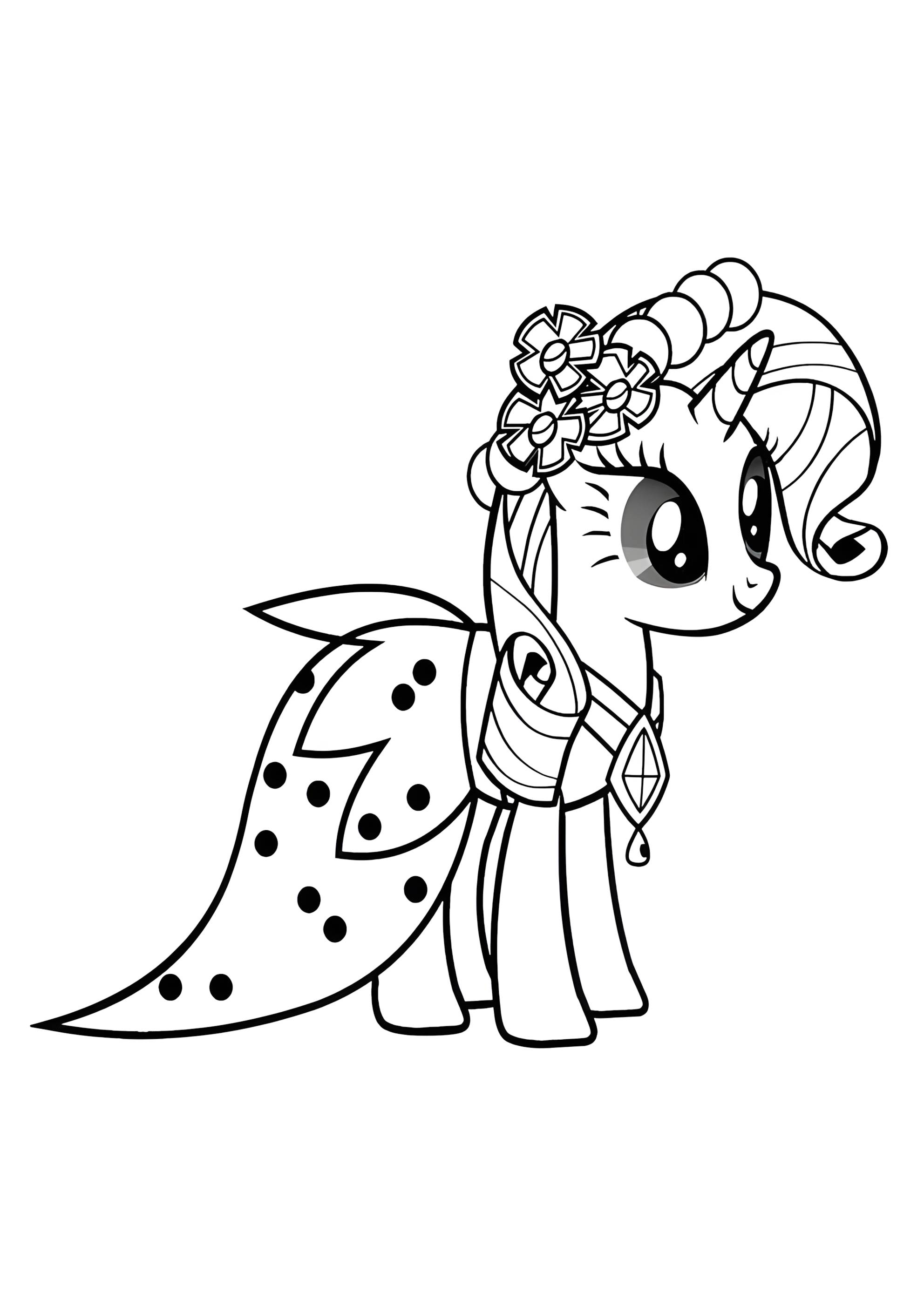 Раскраска Рарити с прической